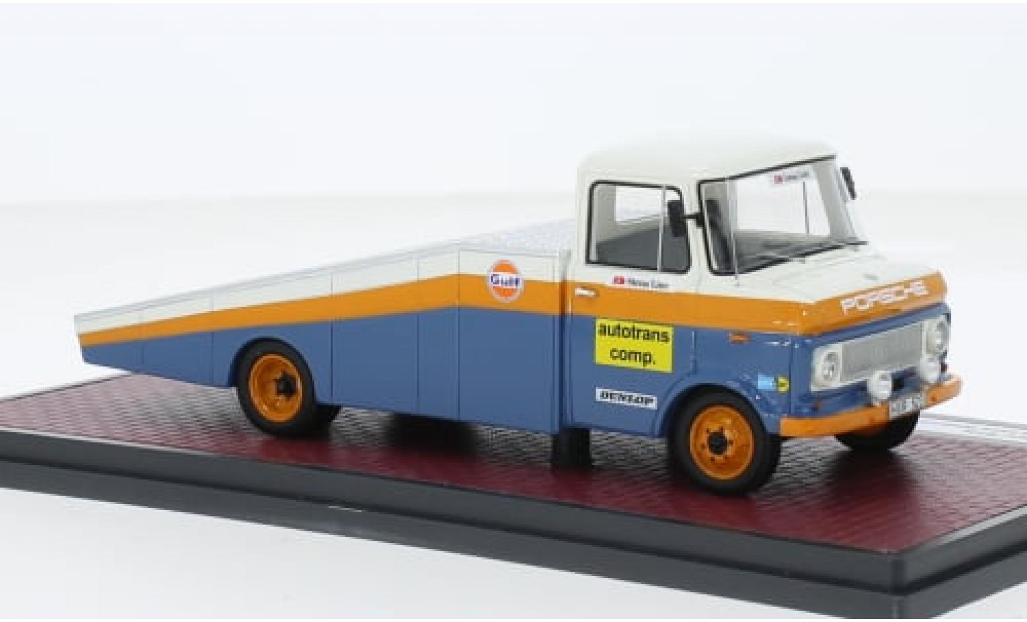 Opel Blitz 1/43 Matrix oranje/blauw Autotrans Comp. Lasse Widenborg 1970 1:43 modelauto