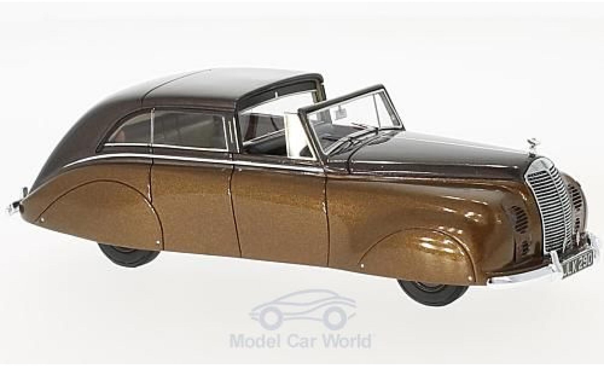 Rolls Royce Silver Wraith 1/43 Matrix Sedanca de Ville by Hopper metallic bruin RHD 1947 modelauto