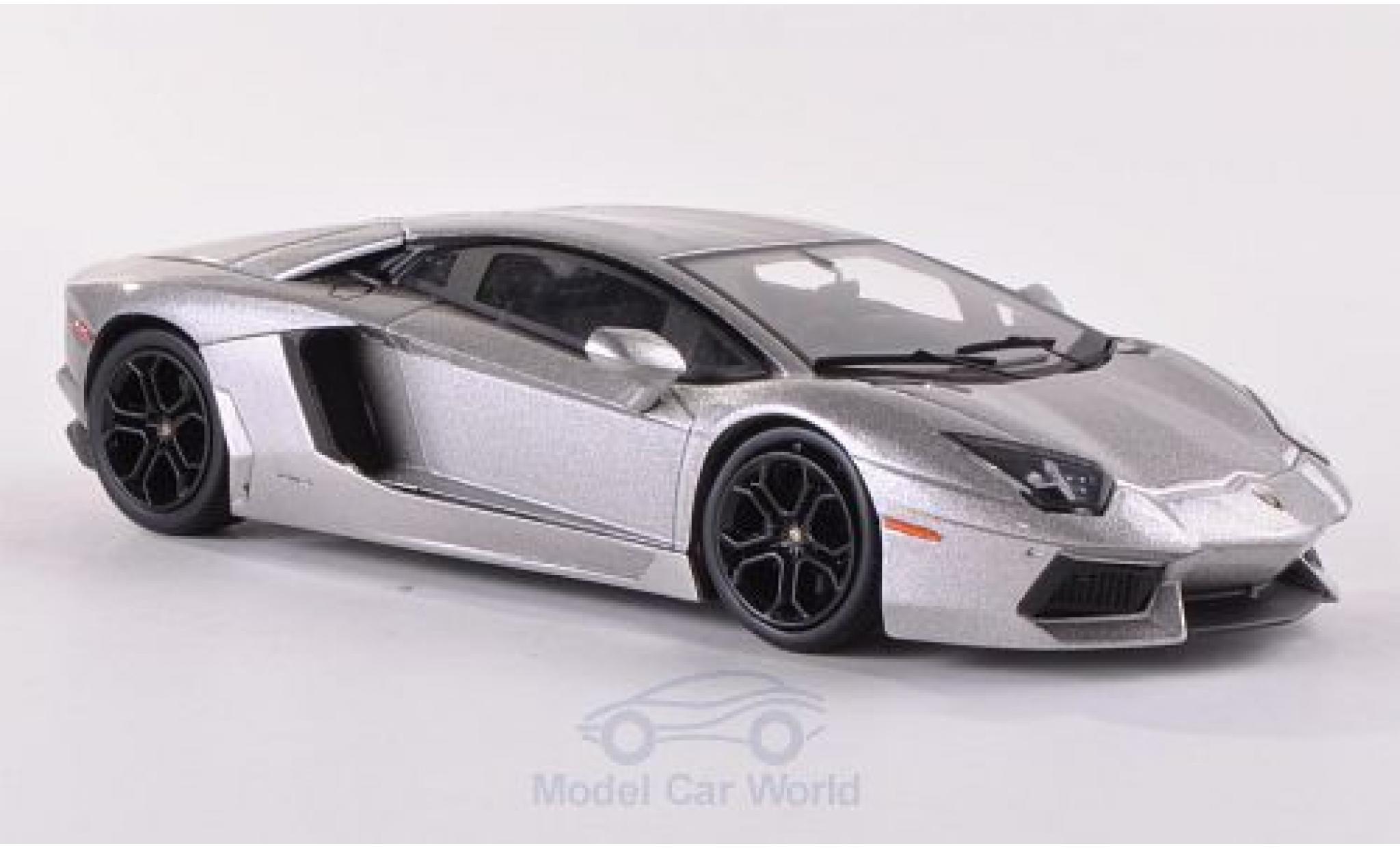 Lamborghini Aventador LP700-4 1/43 Hot Wheels Elite LP700-4 metallic grijs modelauto