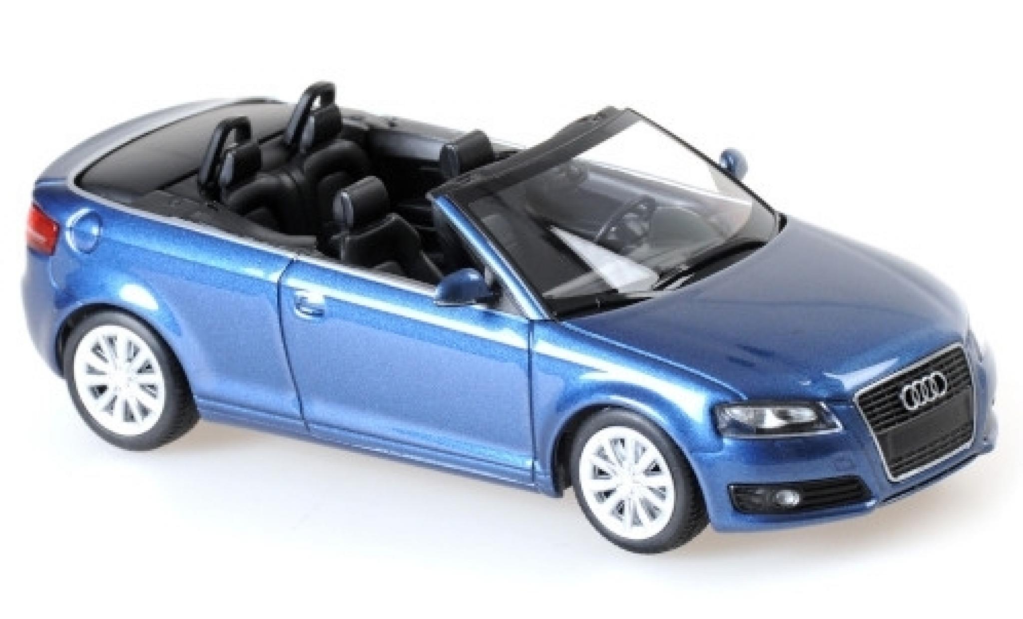 Audi A3 1/43 Maxichamps Cabriolet metallic blauw 2007 modelauto