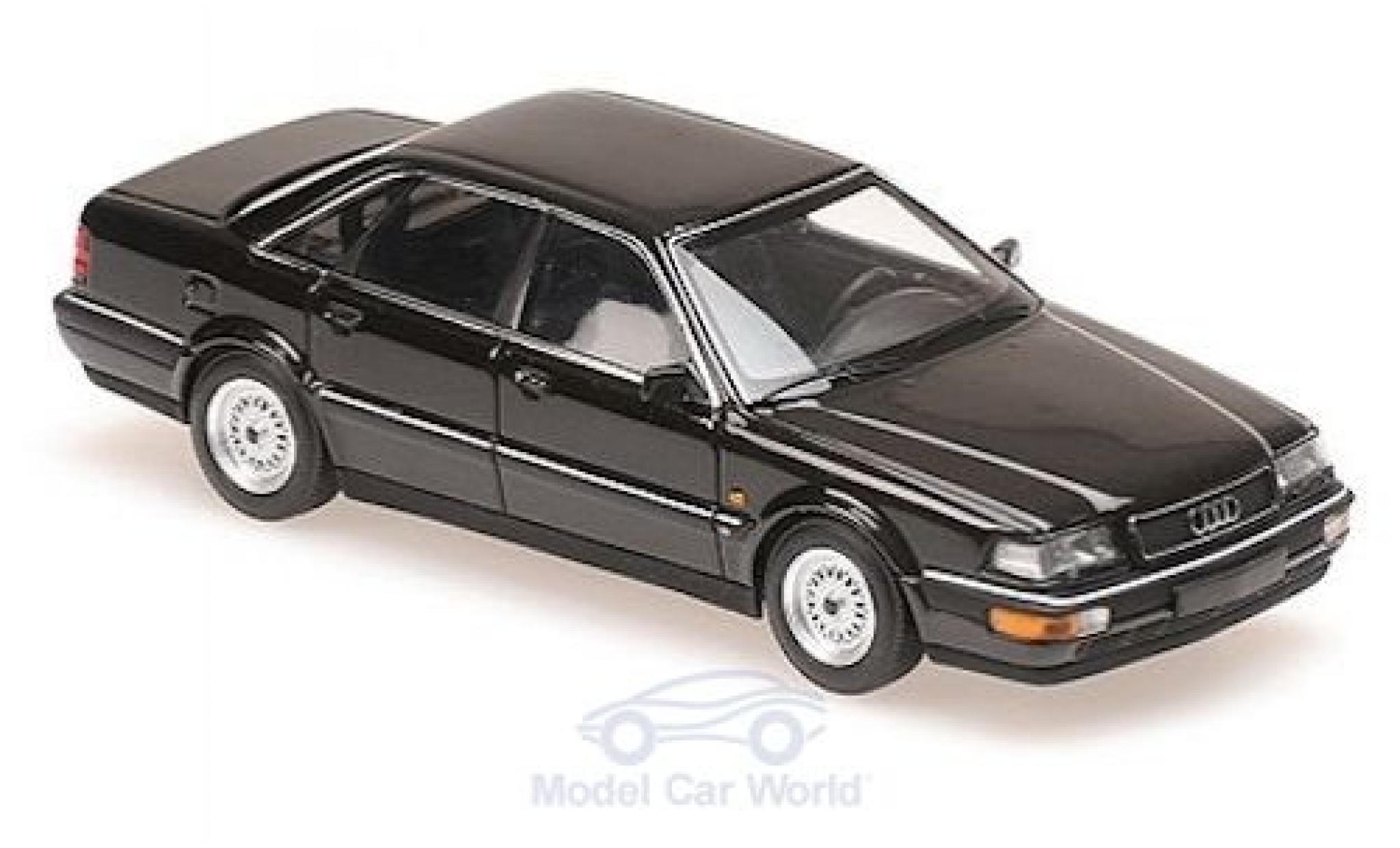 Audi V8 1/43 Maxichamps metallic zwart 1988 modelauto