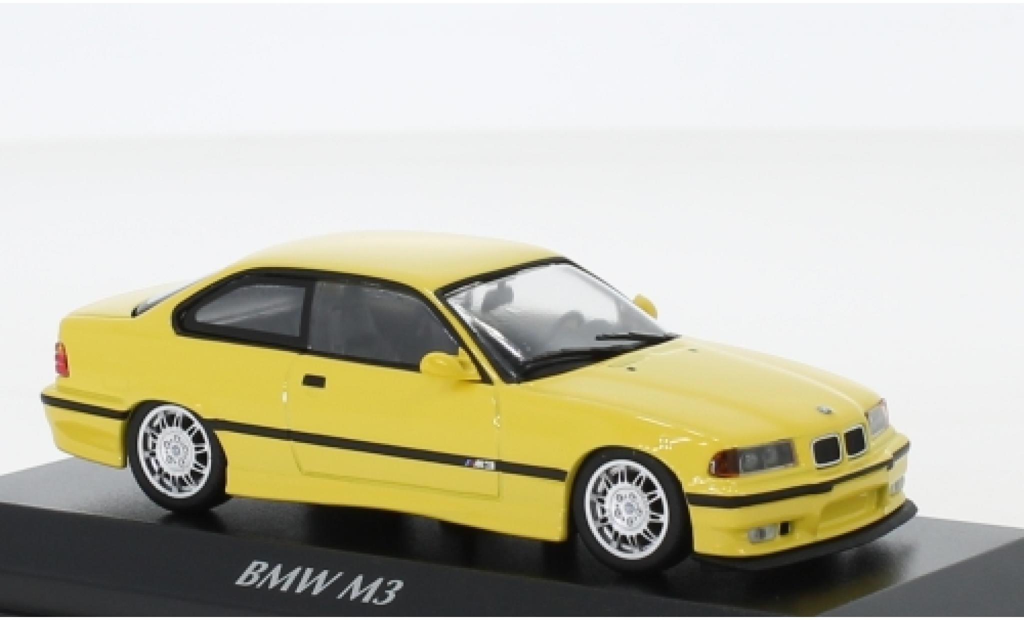 Bmw M3 1/43 Maxichamps (E36) geel 1992 modelauto
