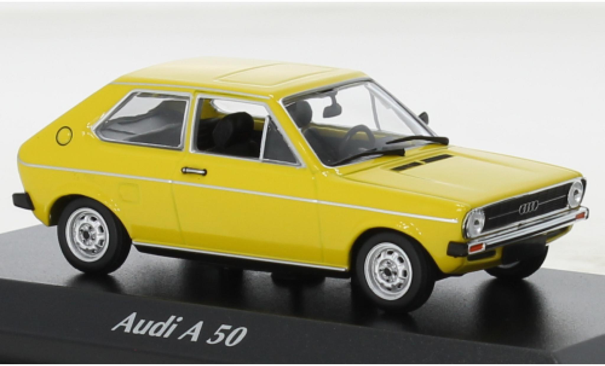 Audi 50 1/43 Maxichamps geel 1975 modelauto
