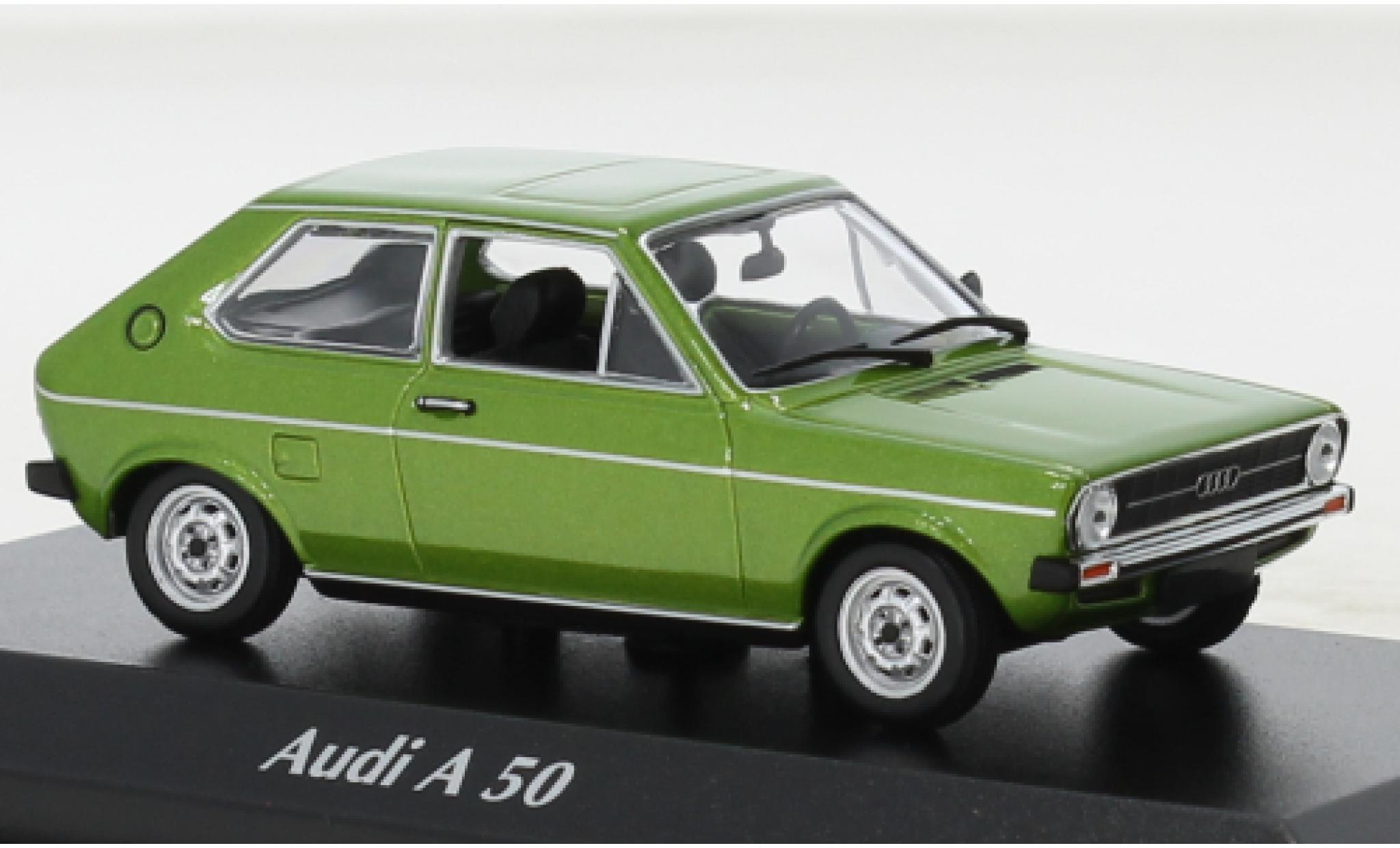 Audi 50 1/43 Maxichamps metallic groen 1975 modelauto