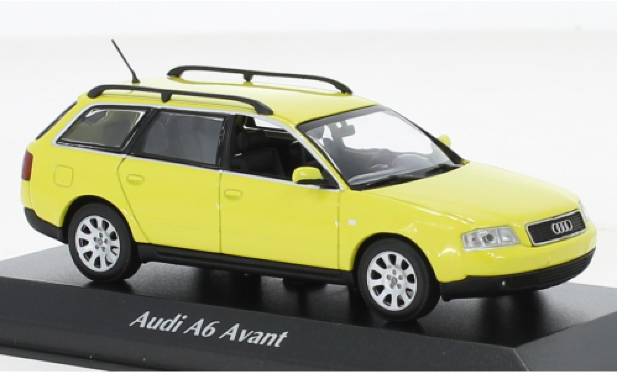 Audi A6 1/43 Maxichamps Avant geel 1997 modelauto