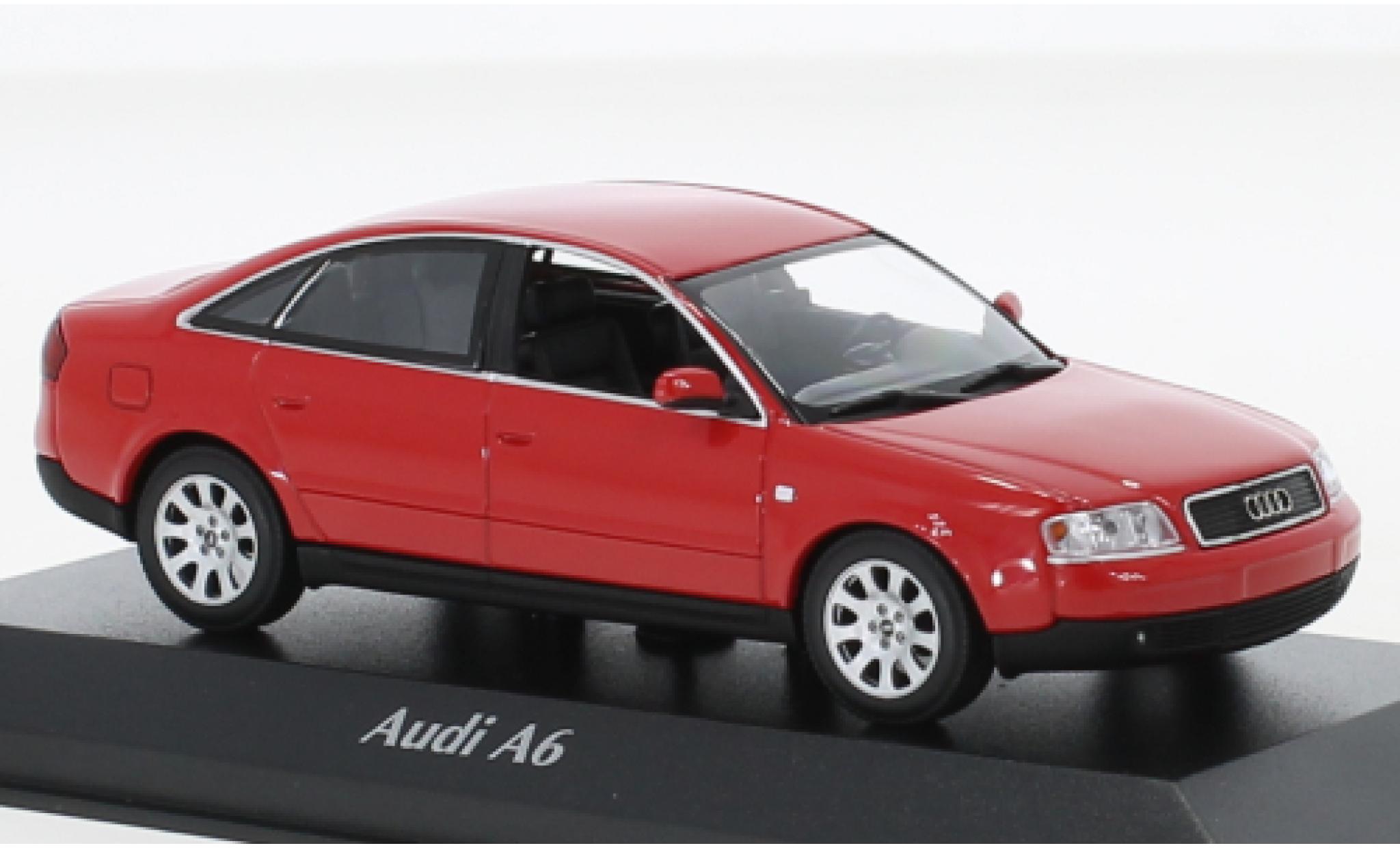 Audi A6 1/43 Maxichamps rood 1997 modelauto