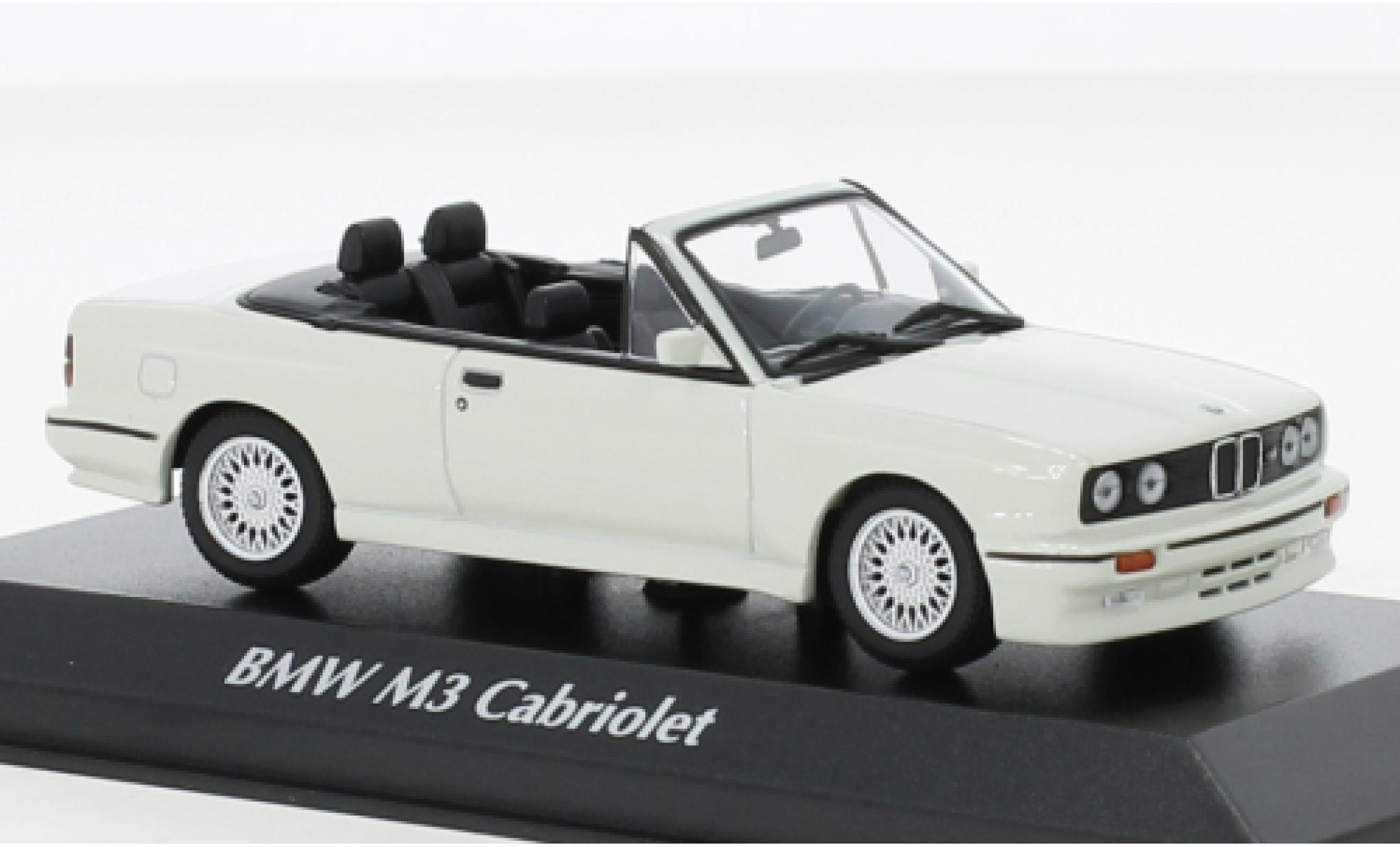 Bmw M3 1/43 Maxichamps (E30) Cabriolet wit 1988 modelauto