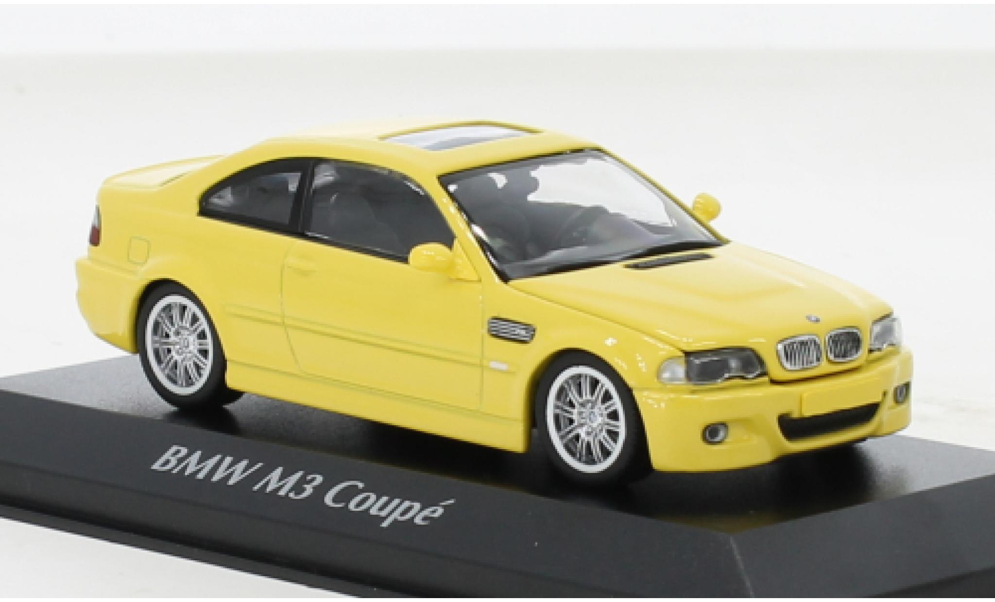 Bmw M3 1/43 Maxichamps (E46) geel 2001 modelauto