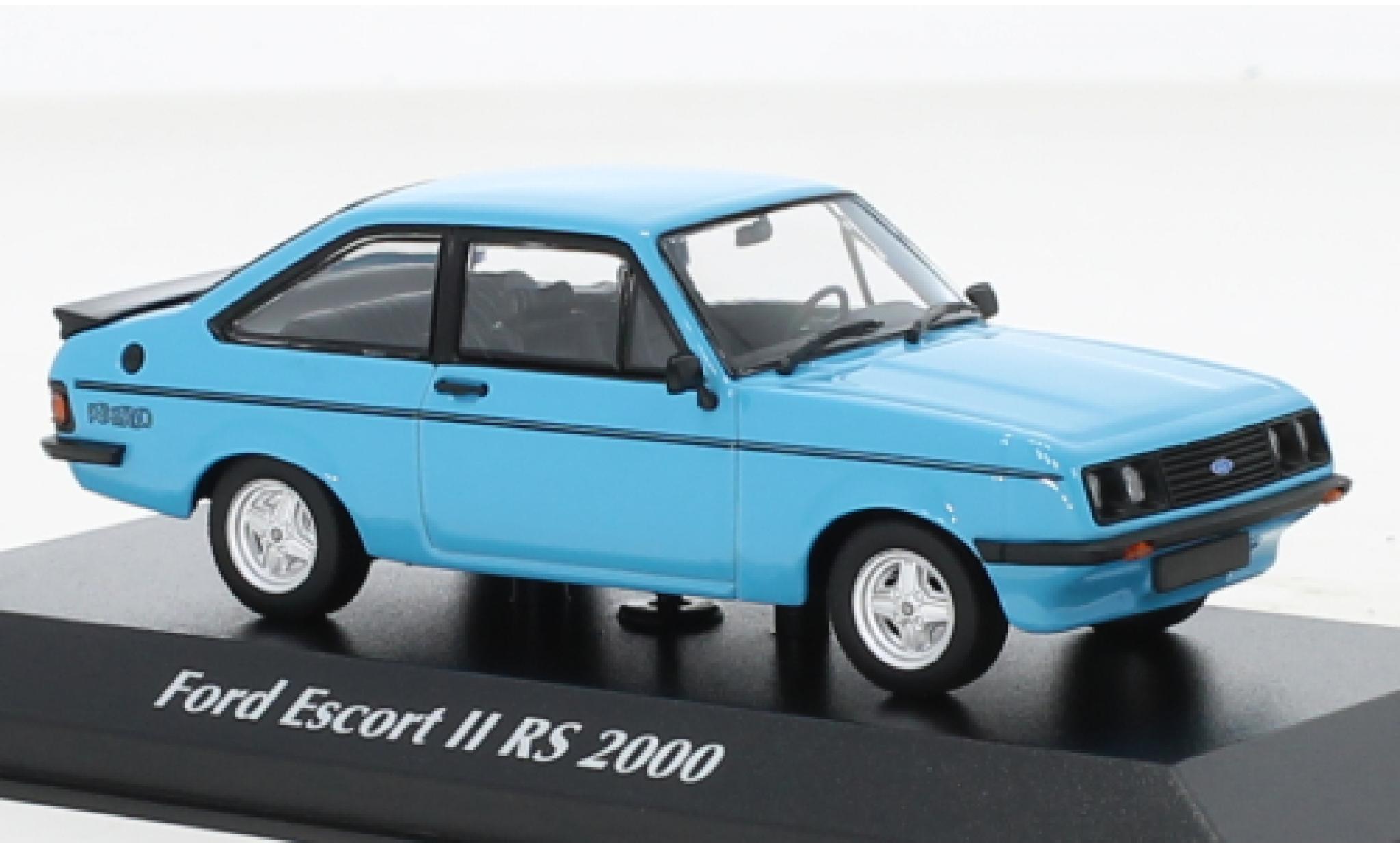 Ford Escort 1/43 Maxichamps MK II RS 2000 blauw clair 1976 modelauto