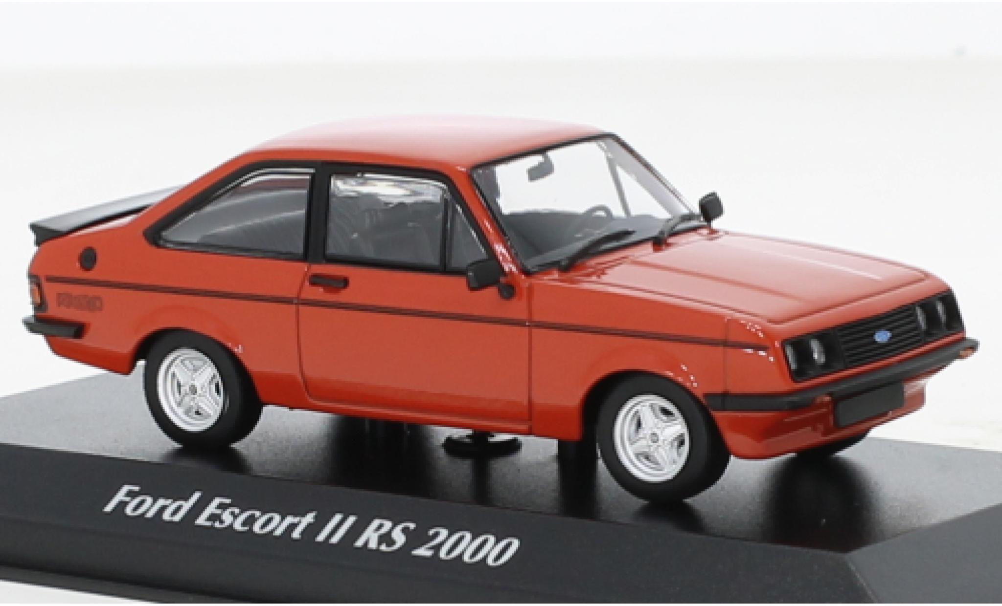 Ford Escort 1/43 Maxichamps MK II RS 2000 rood 1976 modelauto