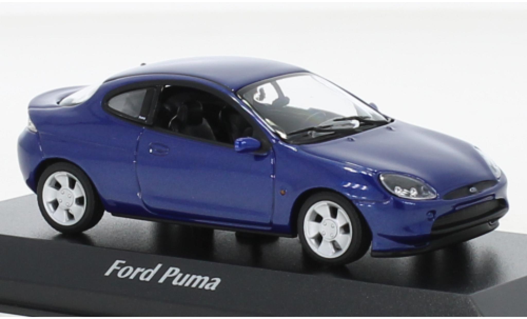 Ford Puma 1/43 Maxichamps metallic blauw 1996 modelauto