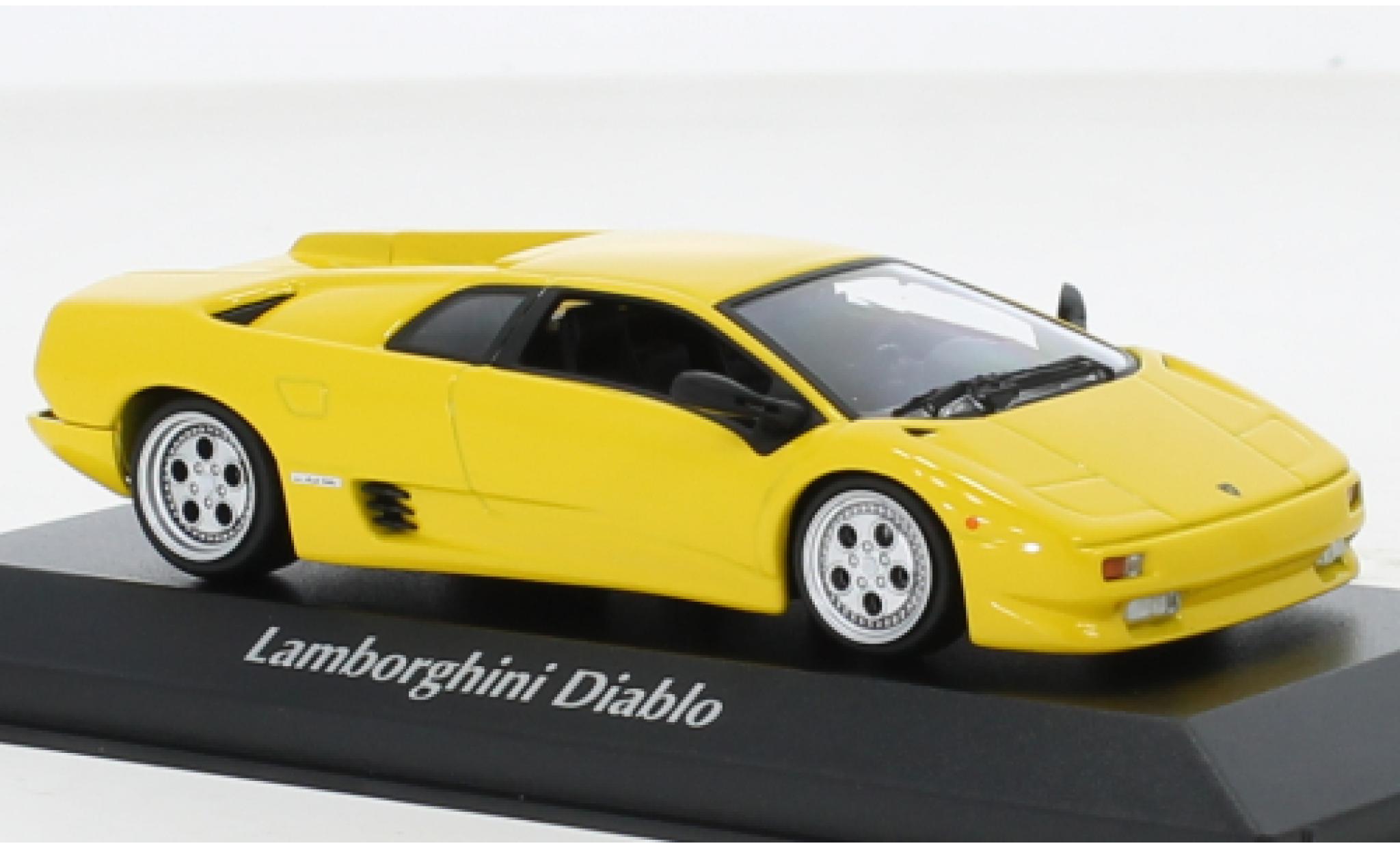 Lamborghini Diablo 1/43 Maxichamps geel 1994 modelauto