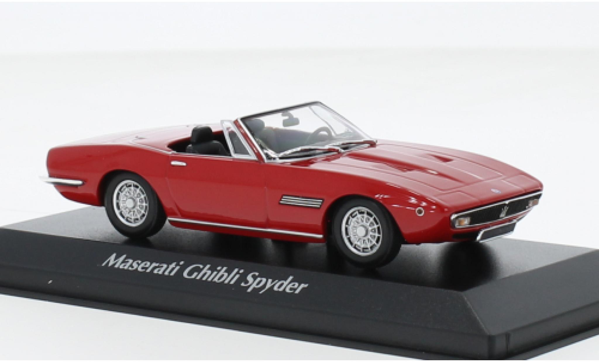 Maserati Ghibli 1/43 Maxichamps Spyder rood 1969 modelauto