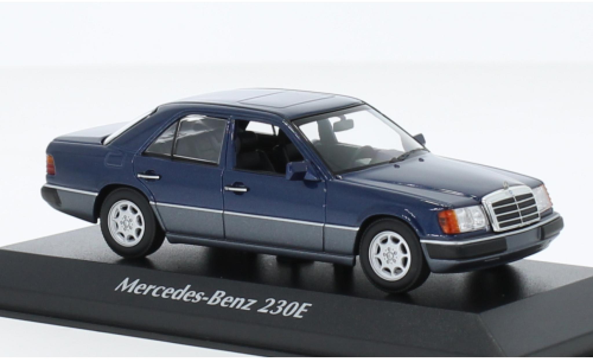 Mercedes 230 1/43 Maxichamps E (W124) metallic blauw fonc&eacute; 1991 modelauto