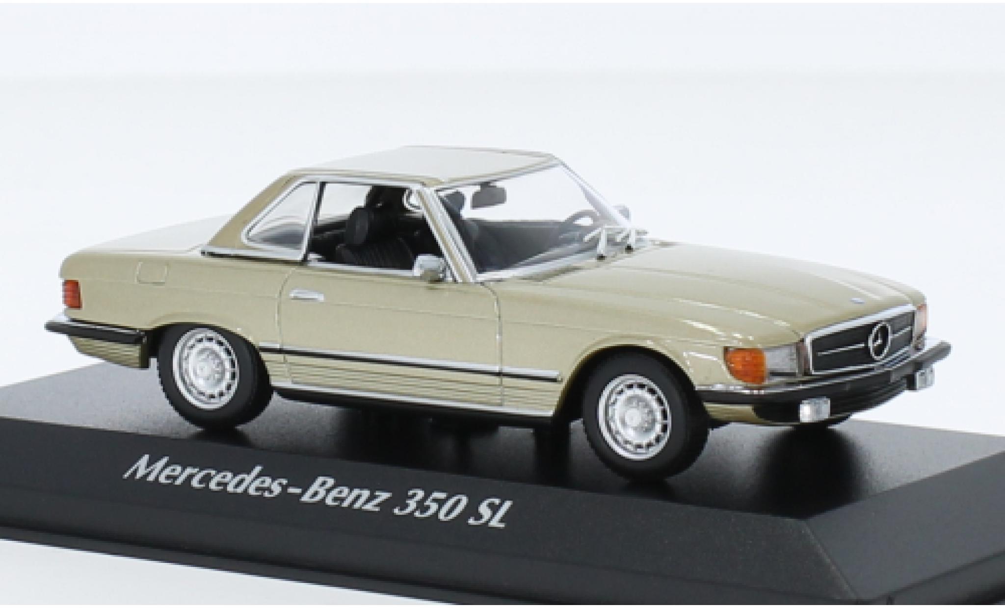 Mercedes 350 1/43 Maxichamps SL Hardtop (R107) metallic beige 1974 modelauto