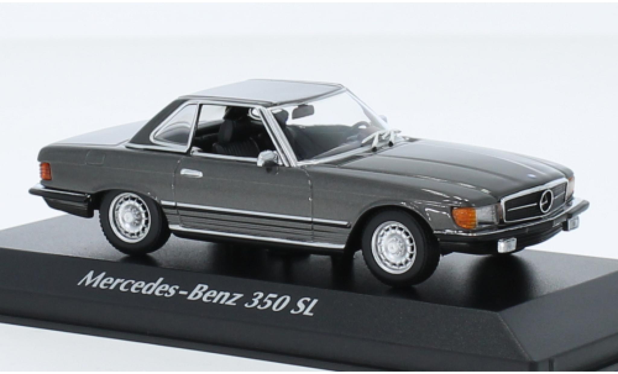 Mercedes 350 1/43 Maxichamps SL Hardtop (R107) metallic grijs 1974 modelauto