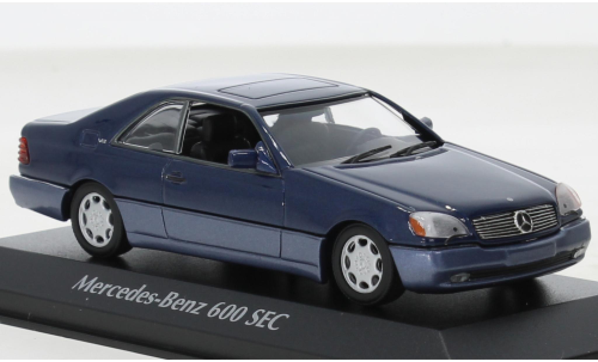 Mercedes 600 1/43 Maxichamps SEC (C140) metallic blauw 1992 modelauto