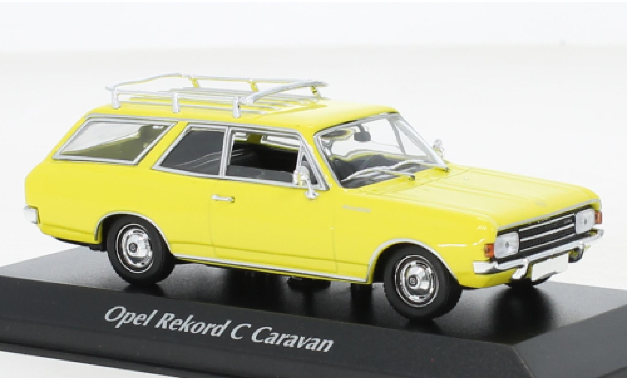 Opel Rekord 1/43 Maxichamps C Caravan geel 1968 modelauto