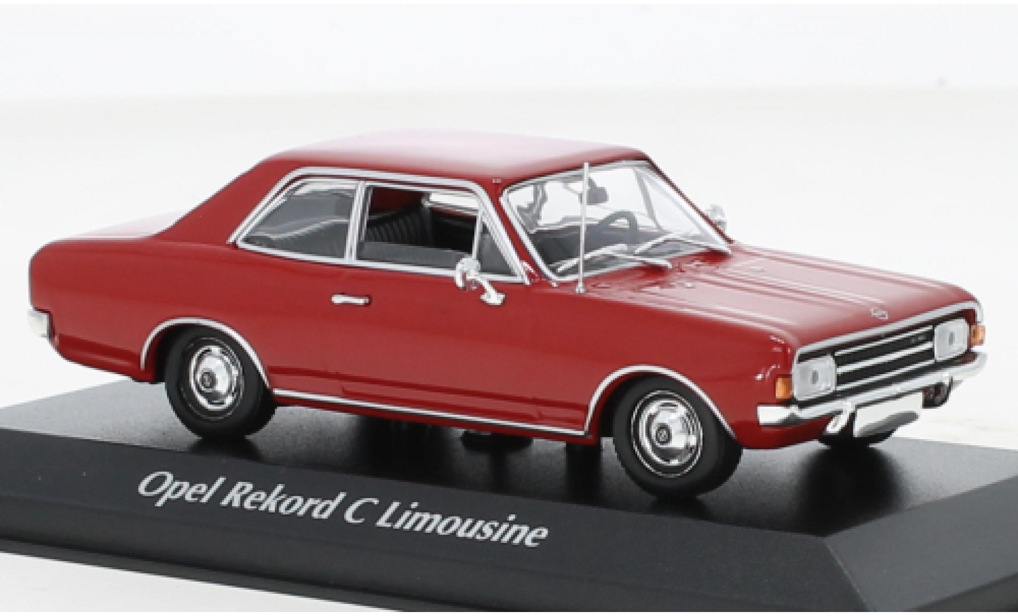 Opel Rekord 1/43 Maxichamps C rood 1966 modelauto