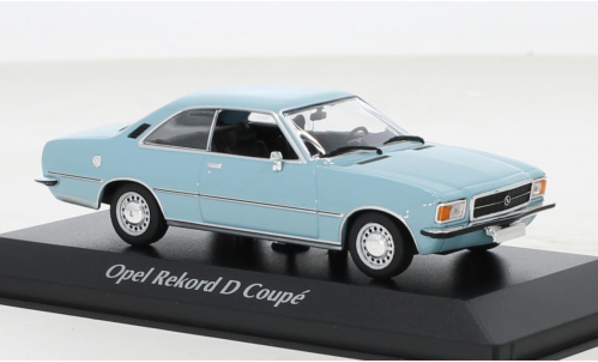 Opel Rekord 1/43 Maxichamps D Coupe blauw 1975 modelauto