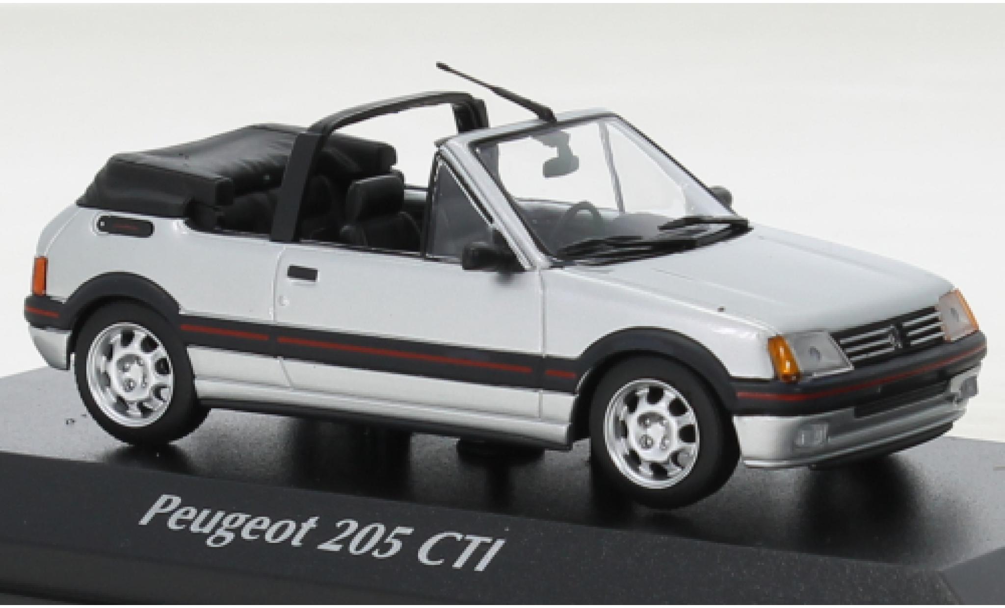 Peugeot 205 1/43 Maxichamps CTI Cabriolet grijs 1990 modelauto