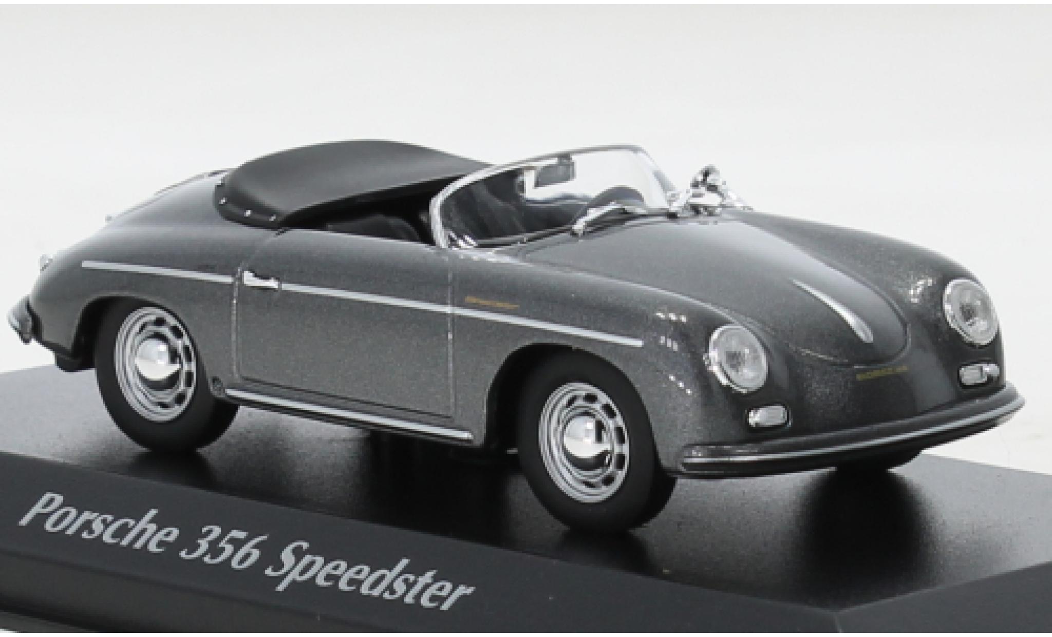 Porsche 356 1/43 Maxichamps A Speedster metallic grijs 1956 modelauto