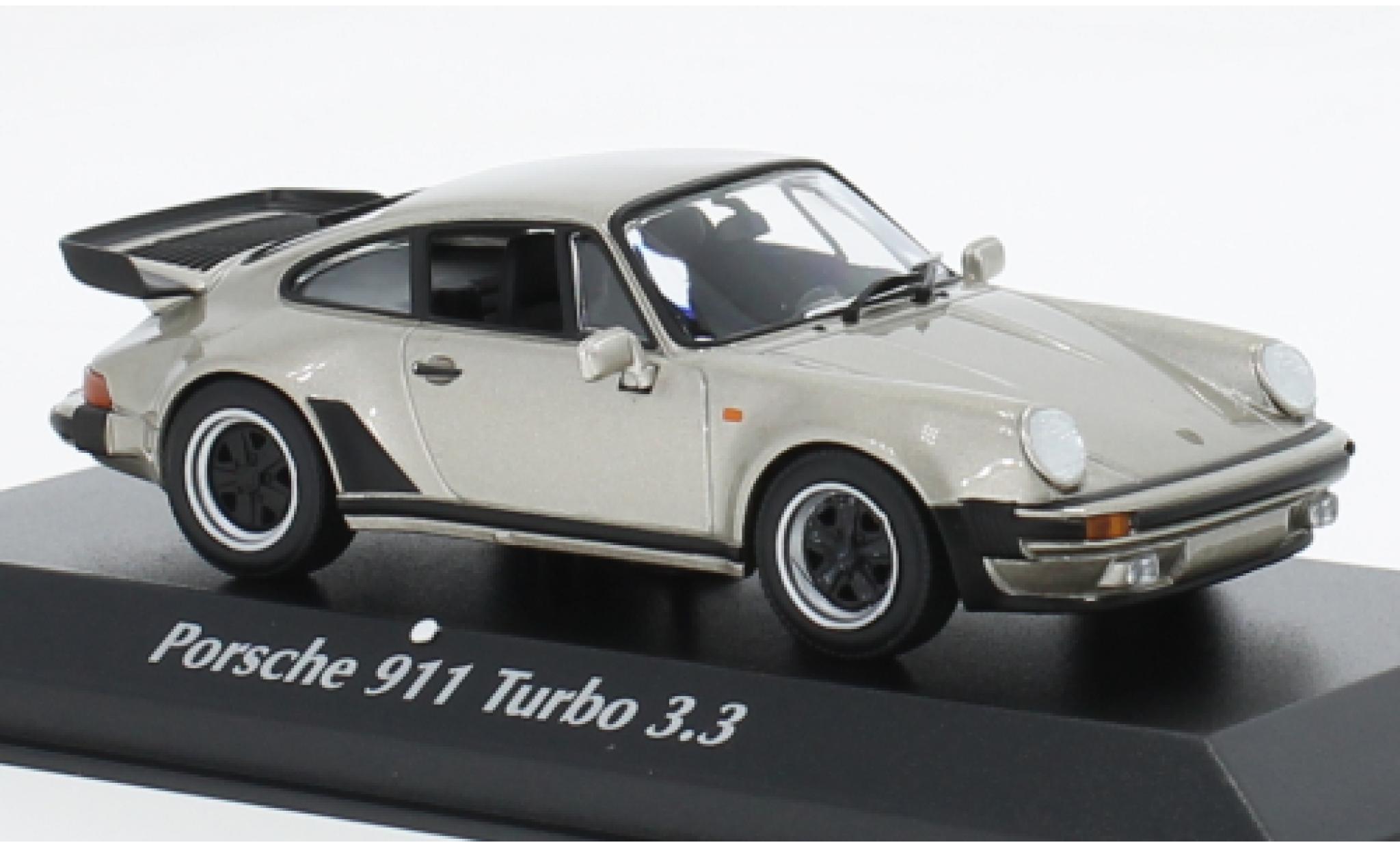 Porsche 930 Turbo 1/43 Maxichamps 911  3.3 metallic beige 1977 modelauto