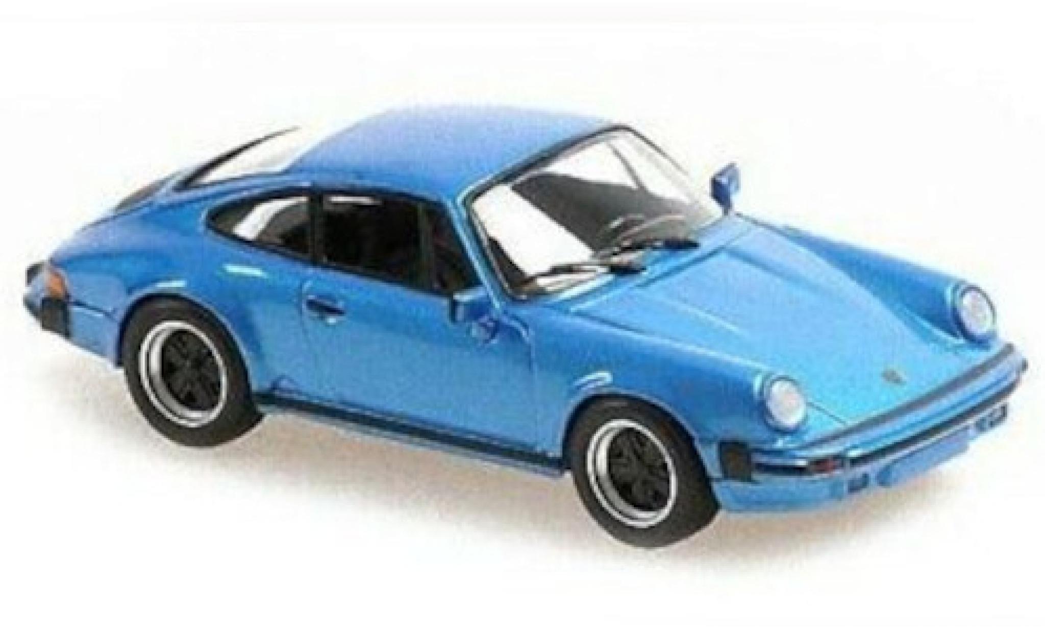 Porsche 930 1/43 Maxichamps 911 SC metallic blauw 1979 modelauto
