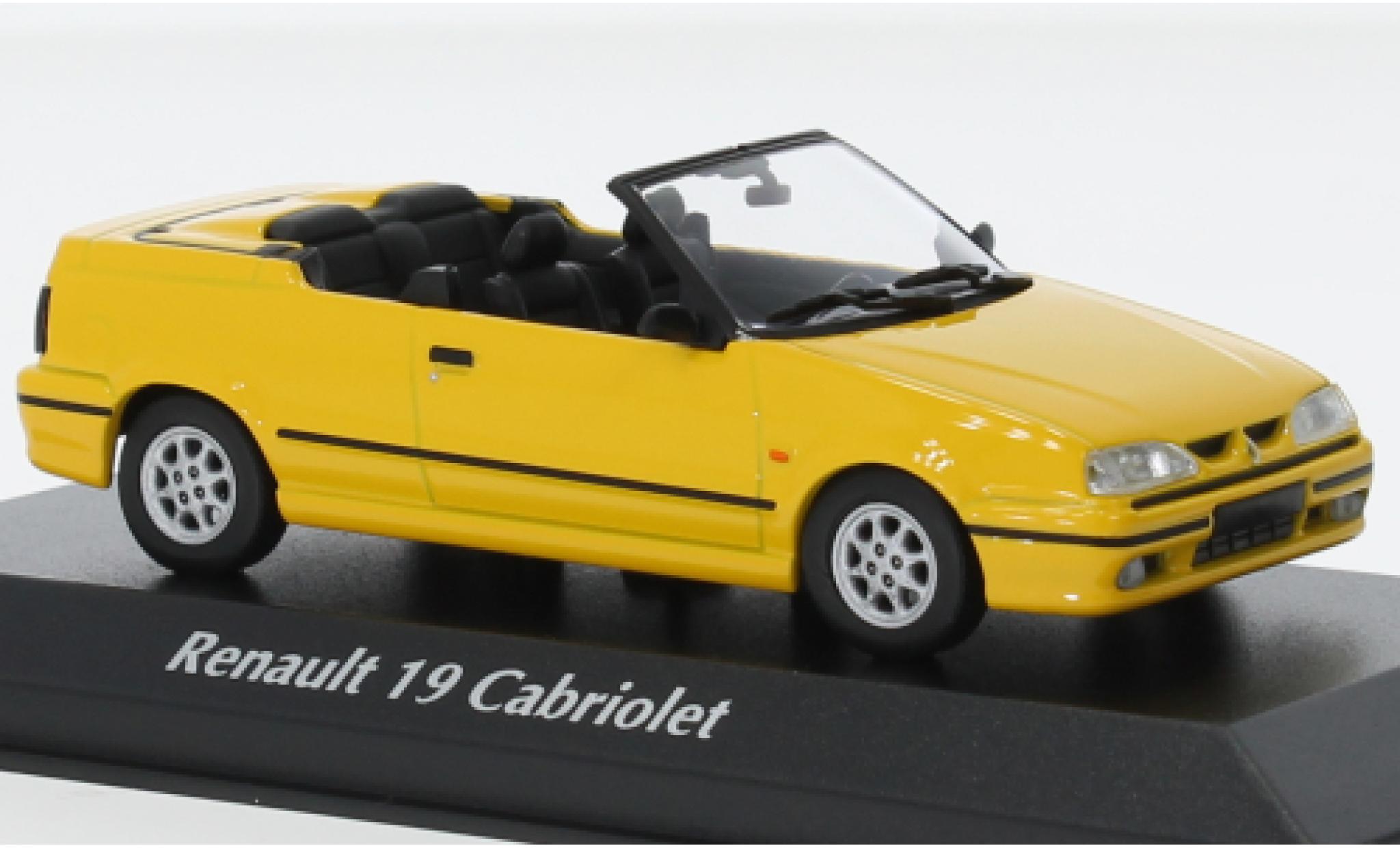 Renault 19 1/43 Maxichamps cabriolet geel 92 modelauto