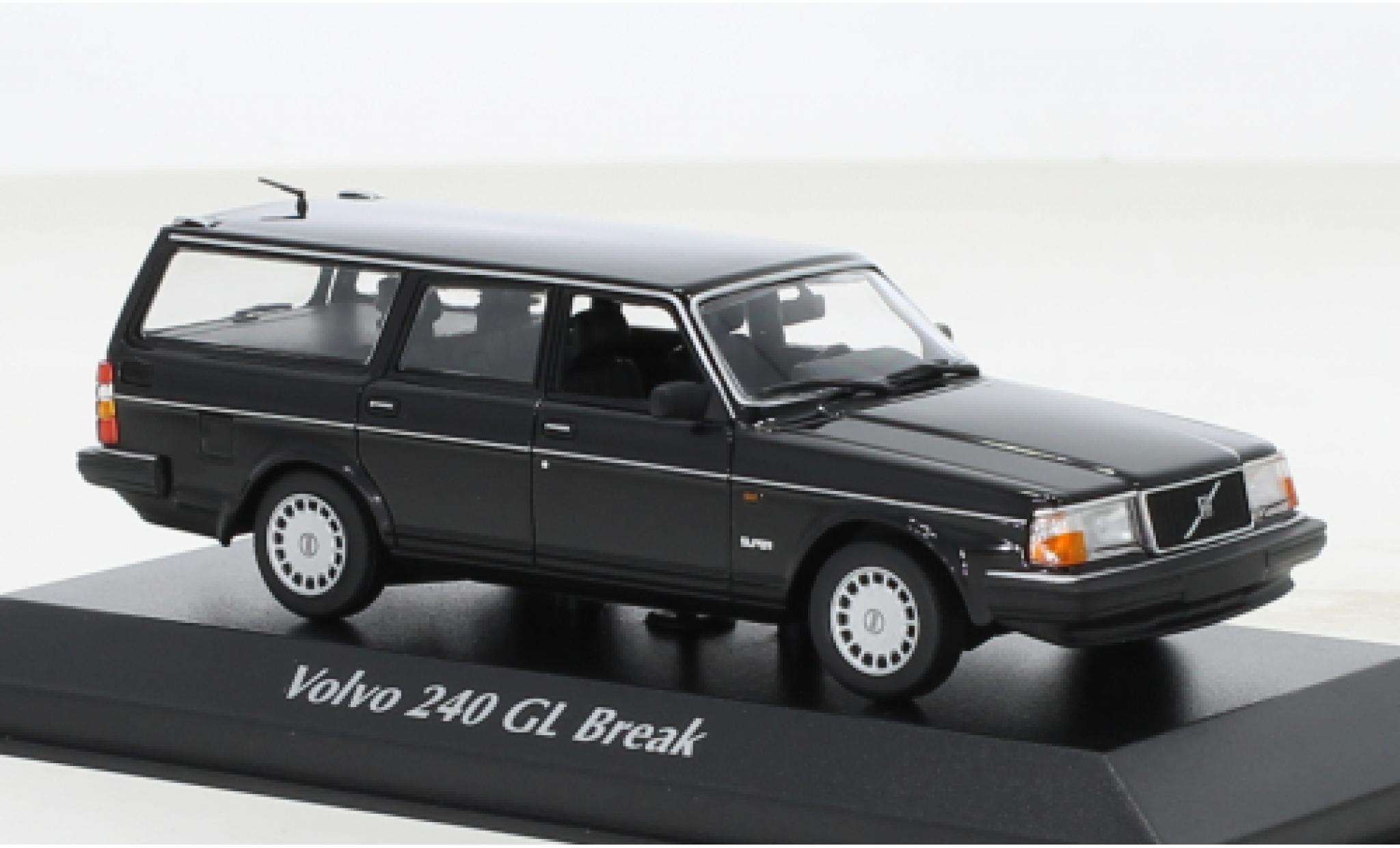 Volvo 240 1/43 Maxichamps GL Stationwagen zwart 1986 modelauto