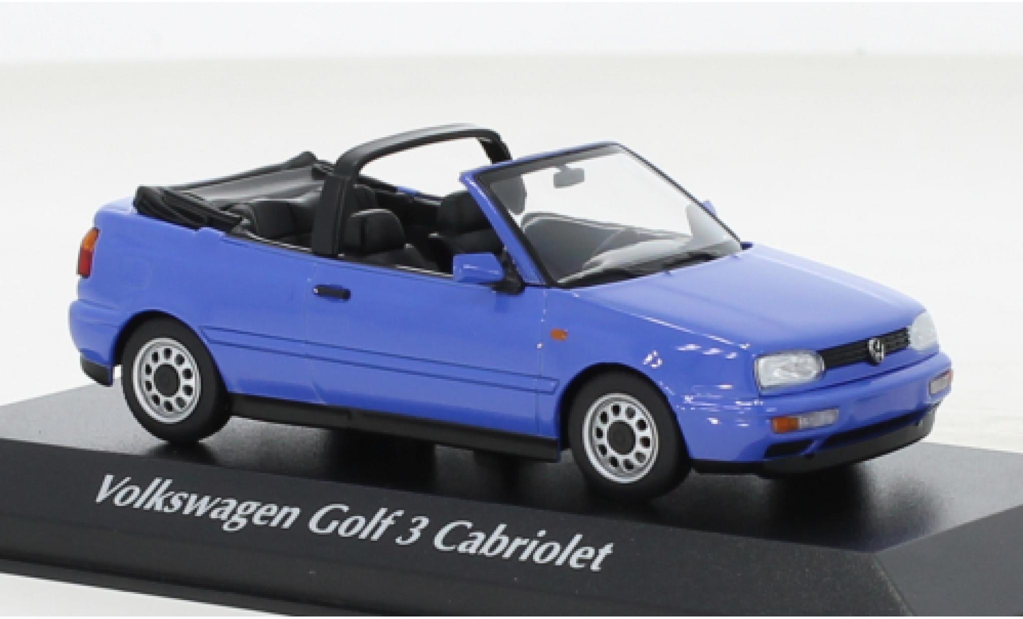 Volkswagen Golf 1/43 Maxichamps III Cabriolet blauw 1997 modelauto