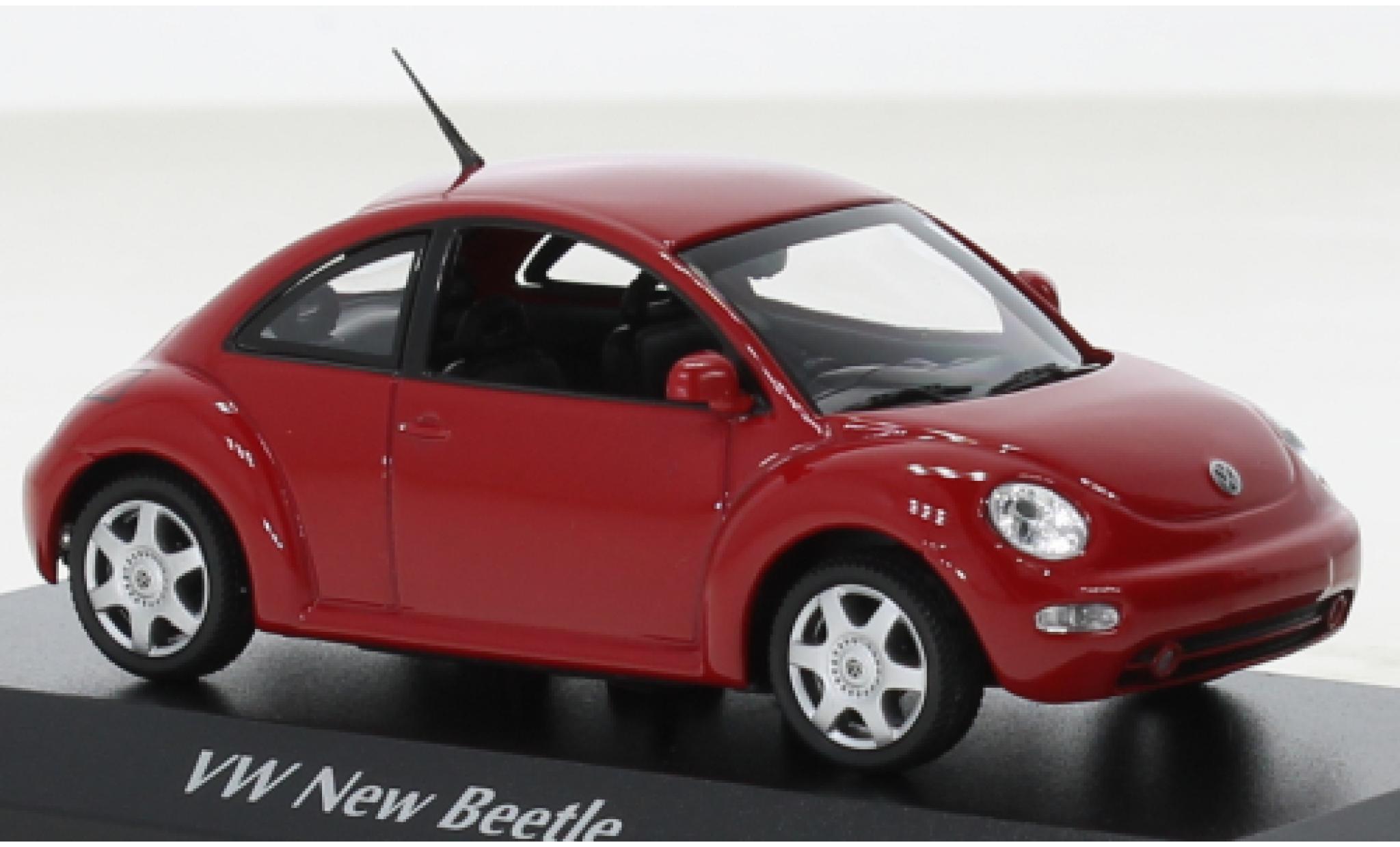 Volkswagen New Beetle 1/43 Maxichamps rood 1998 modelauto
