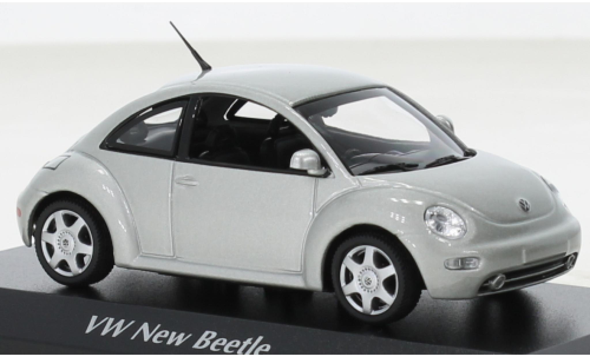 Volkswagen New Beetle 1/43 Maxichamps grijs 1998 modelauto