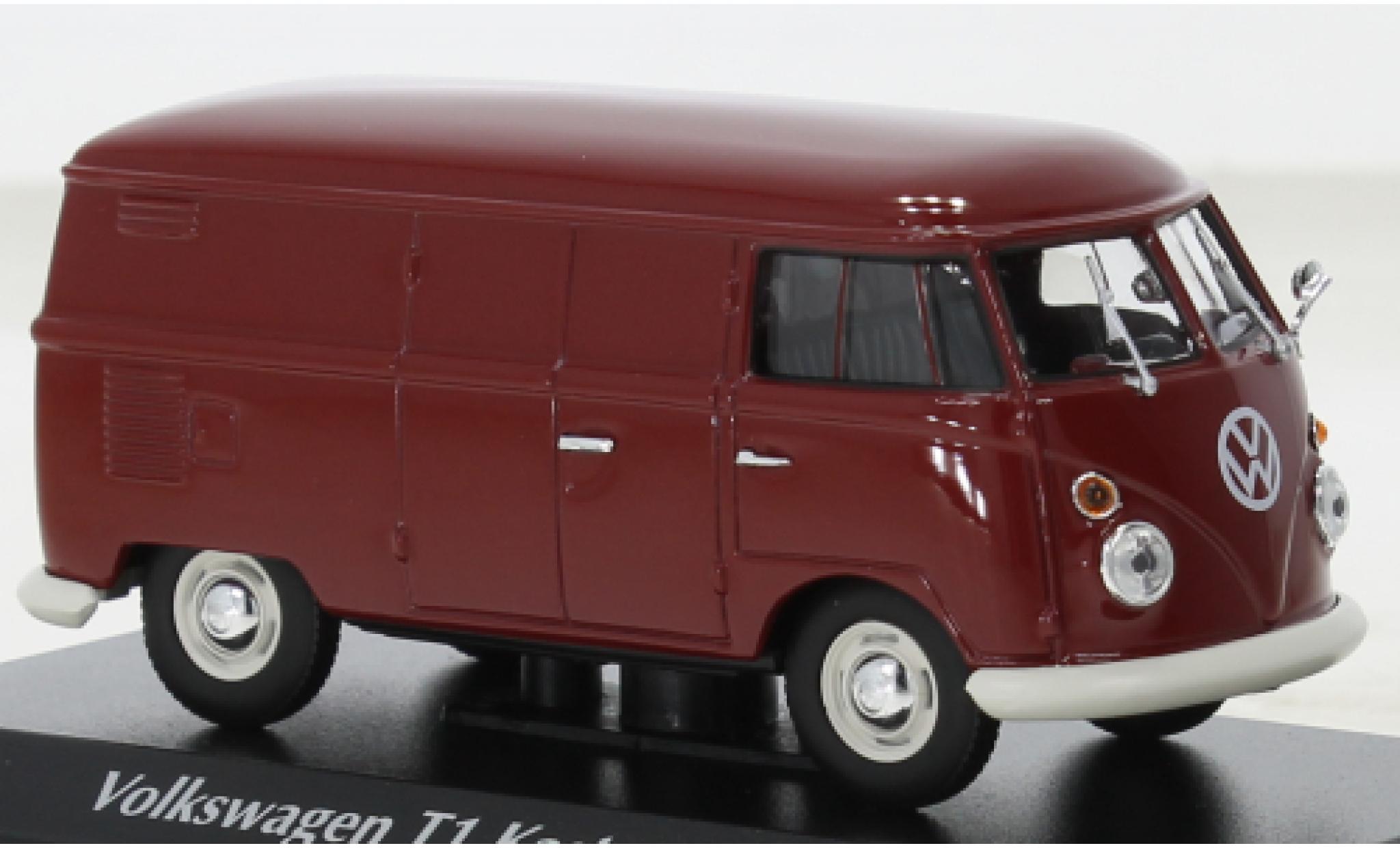 Volkswagen T1 1/43 Maxichamps bestelwagen metallic rood fonc&eacute; 1963 modelauto