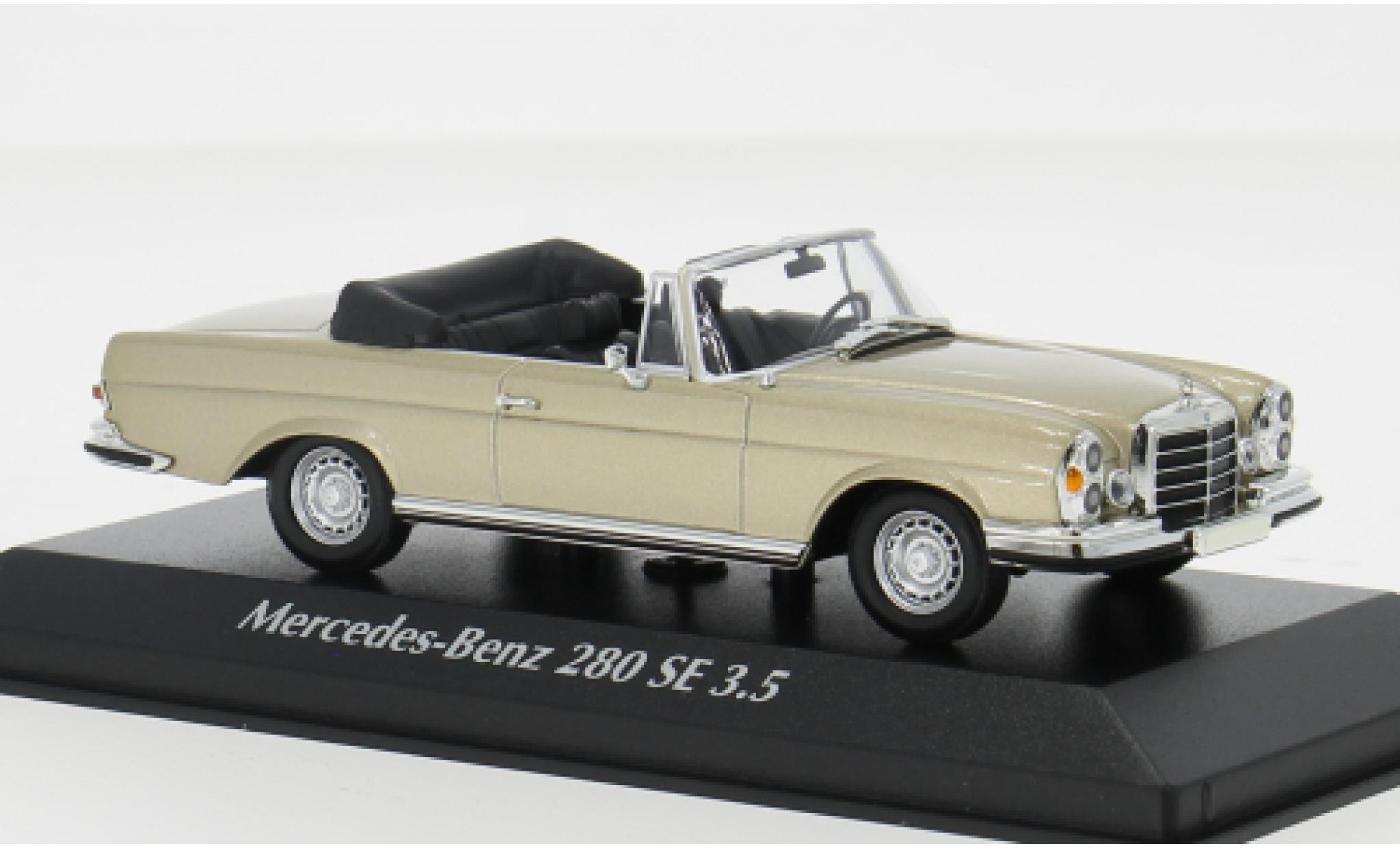 Mercedes 280 1/43 Maxichamps SE 3.5 (W111) Cabriolet gold 1970 1:43 modelauto