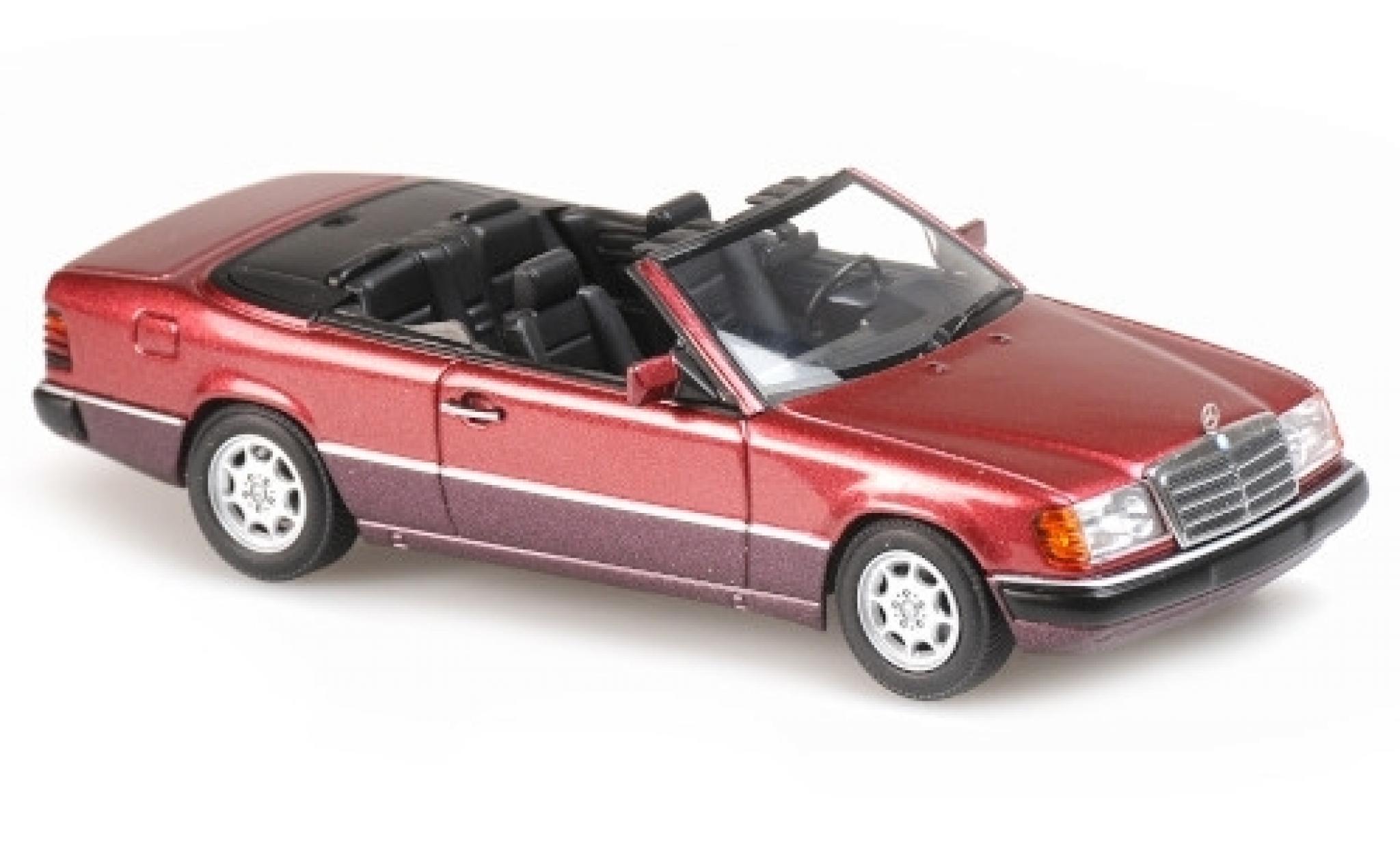 Mercedes 300 1/43 Maxichamps CE-24 Cabriolet (A124) metallic rood 1991 modelauto