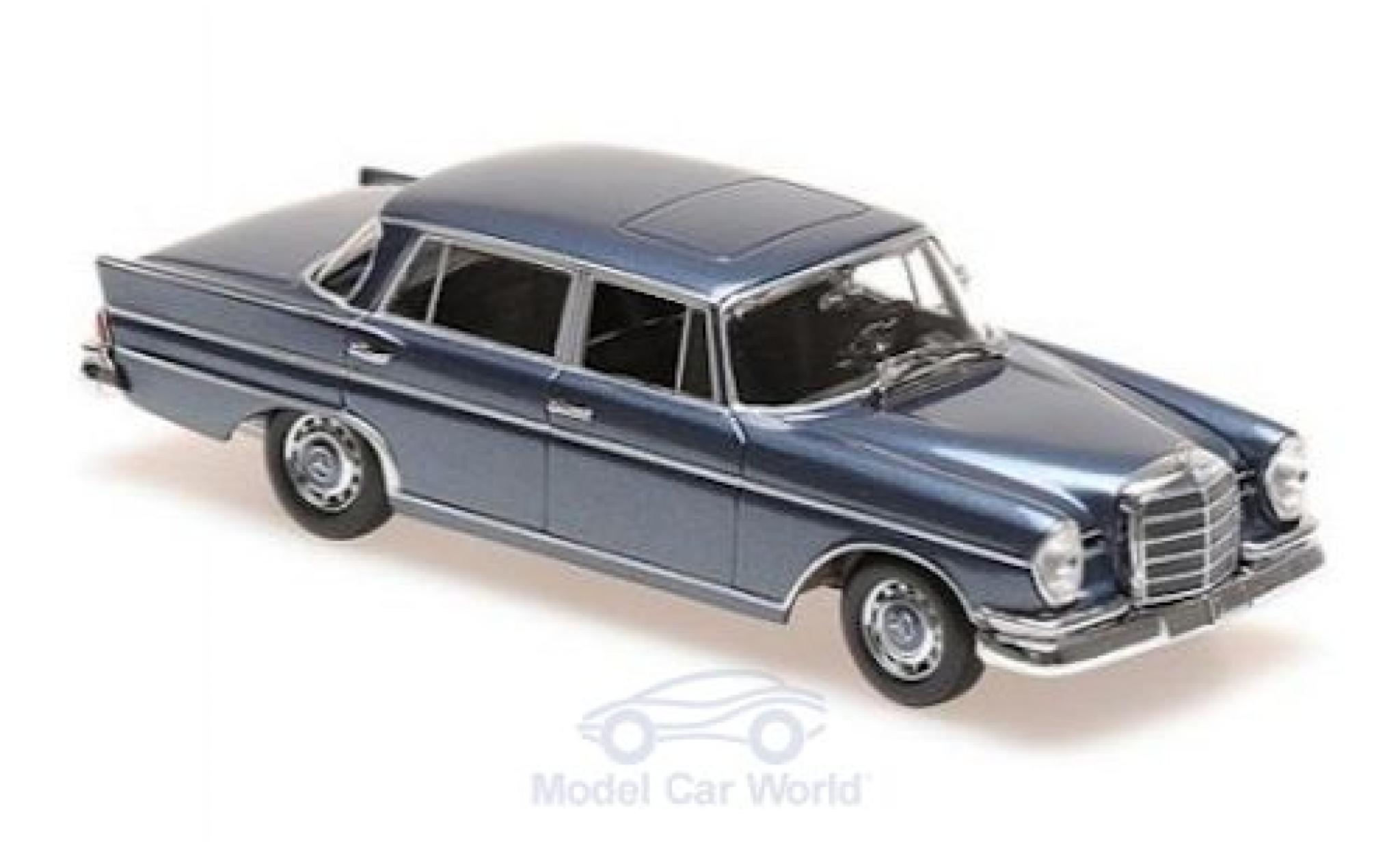 Mercedes 300 1/43 Maxichamps SE lang (W112) metallic blauw 1963 modelauto
