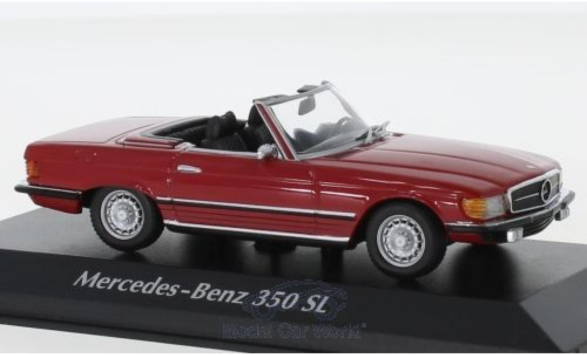 Mercedes 350 1/43 Maxichamps SL (R107) rood 1974 modelauto