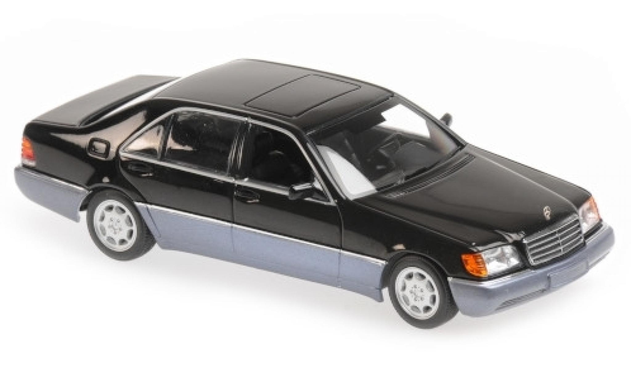Mercedes 600 1/43 Maxichamps SEL (W140) metallic zwart 1992 modelauto