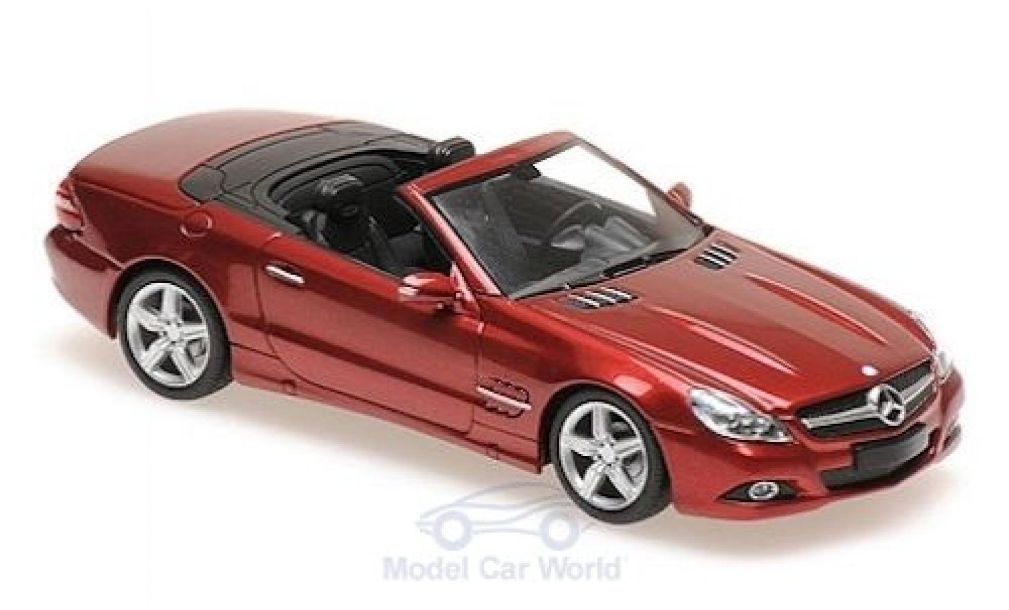 Mercedes Classe SL 1/43 Maxichamps (R230) metallic rood 2008 modelauto