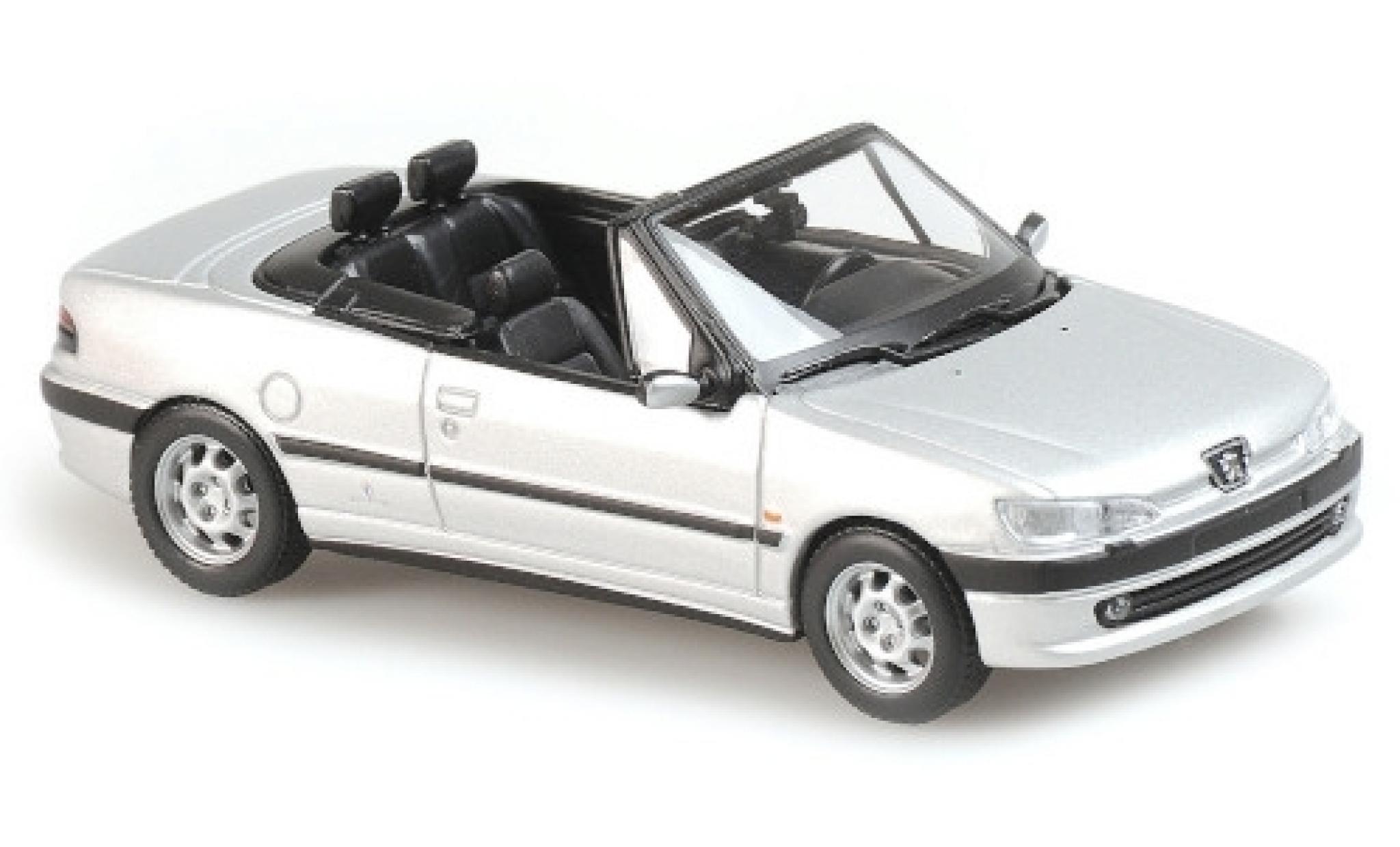Peugeot 306 1/43 Maxichamps Cabriolet matt-grijs 1998 modelauto