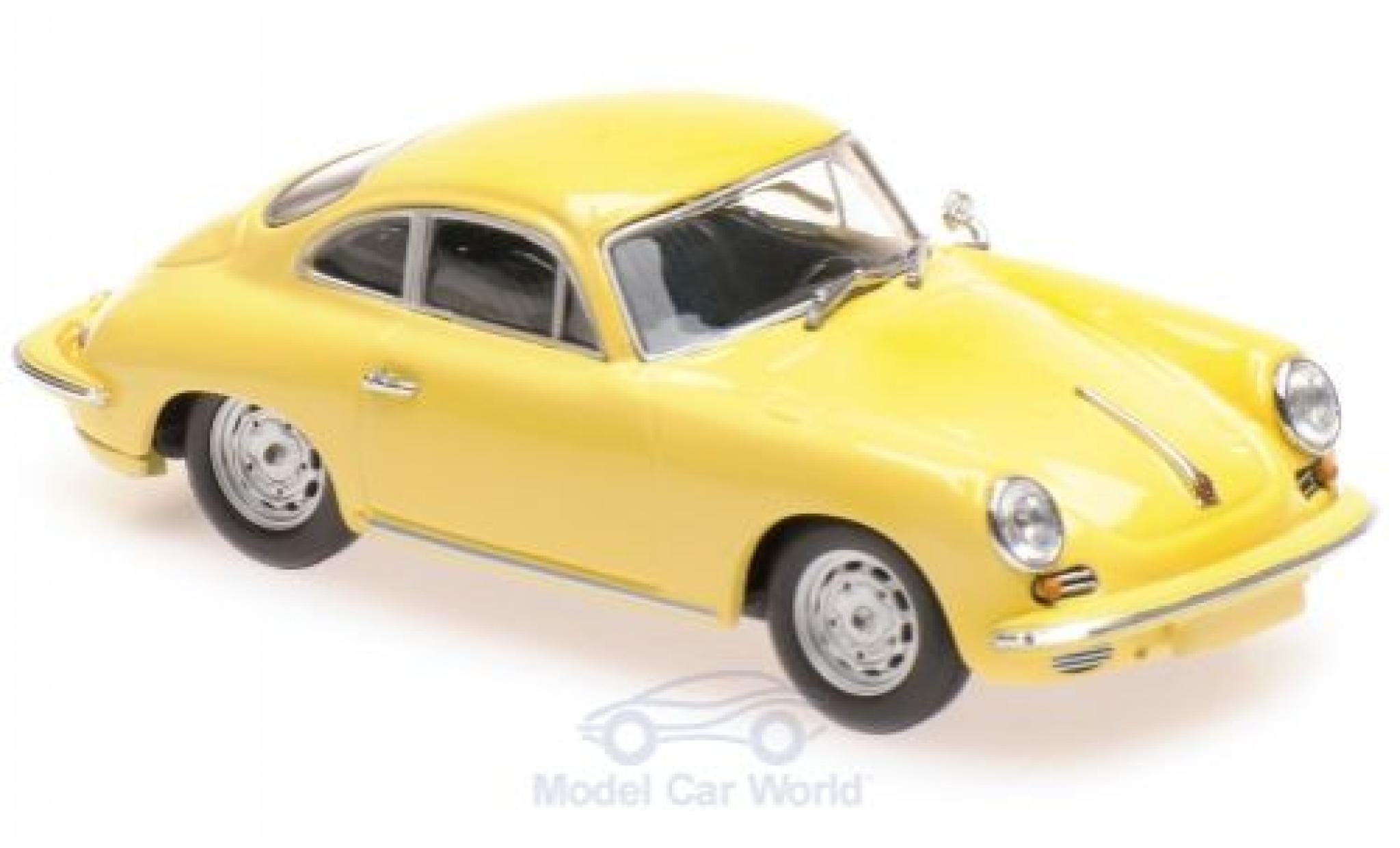 Porsche 356 1/43 Maxichamps C Carrera 2 geel 1963 modelauto