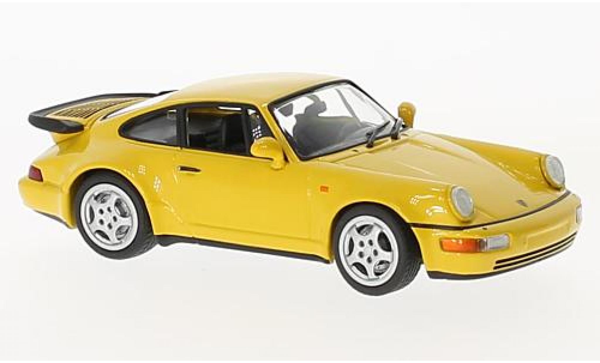 Porsche 964 Turbo 1/43 Maxichamps 911 Turbo () geel 1990 modelauto
