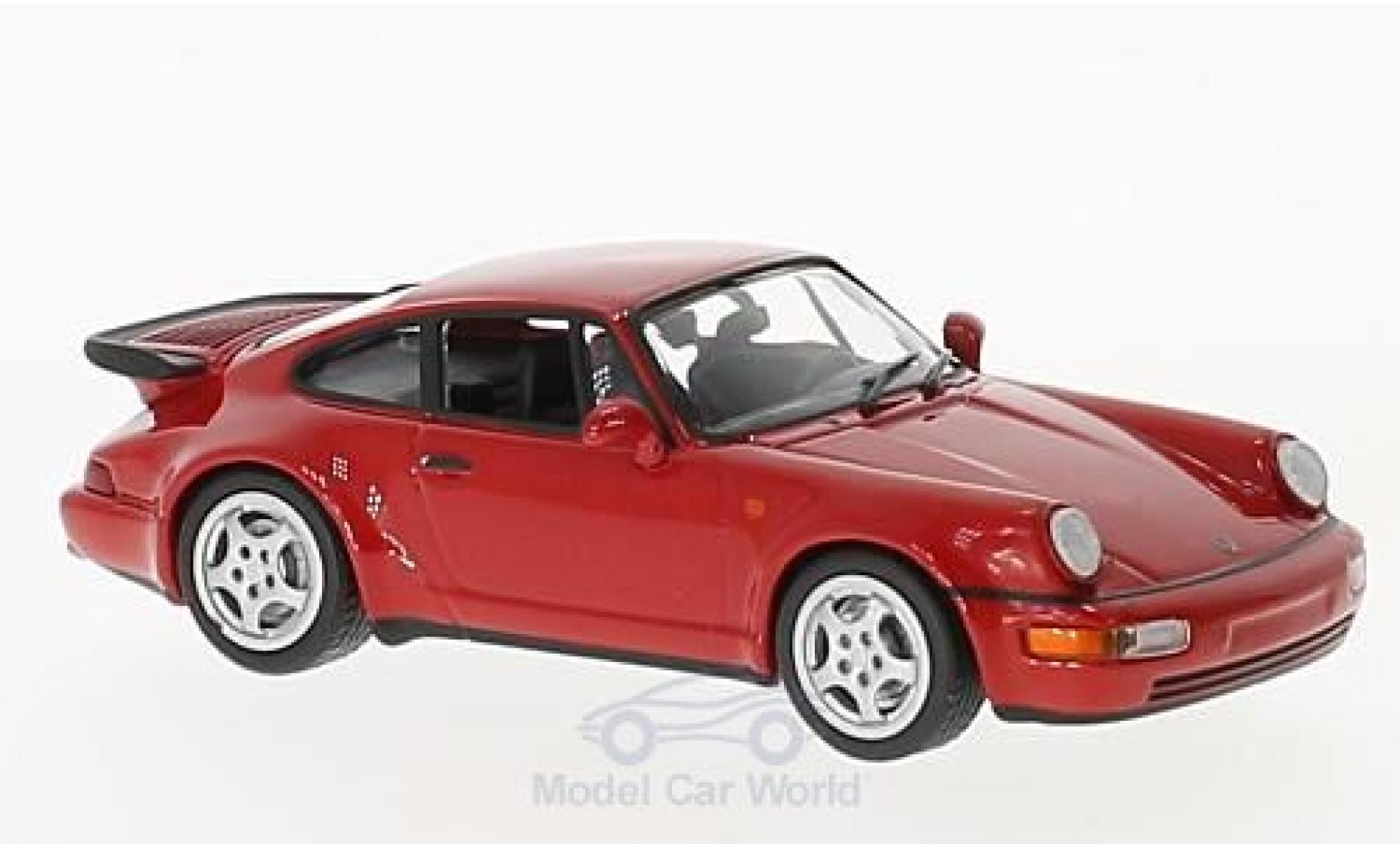 Porsche 964 Turbo 1/43 Maxichamps 911 Turbo () rood 1990 modelauto