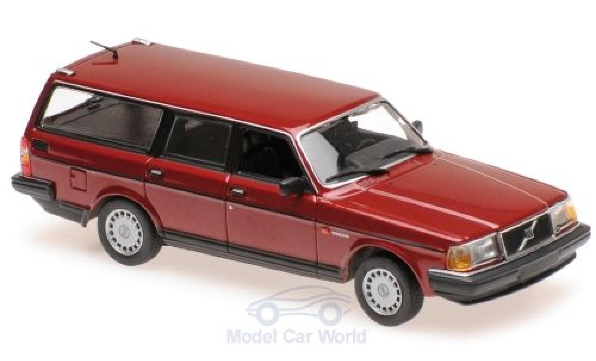 Volvo 240 1/43 Maxichamps GL Stationwagen metallic rood 1986 modelauto