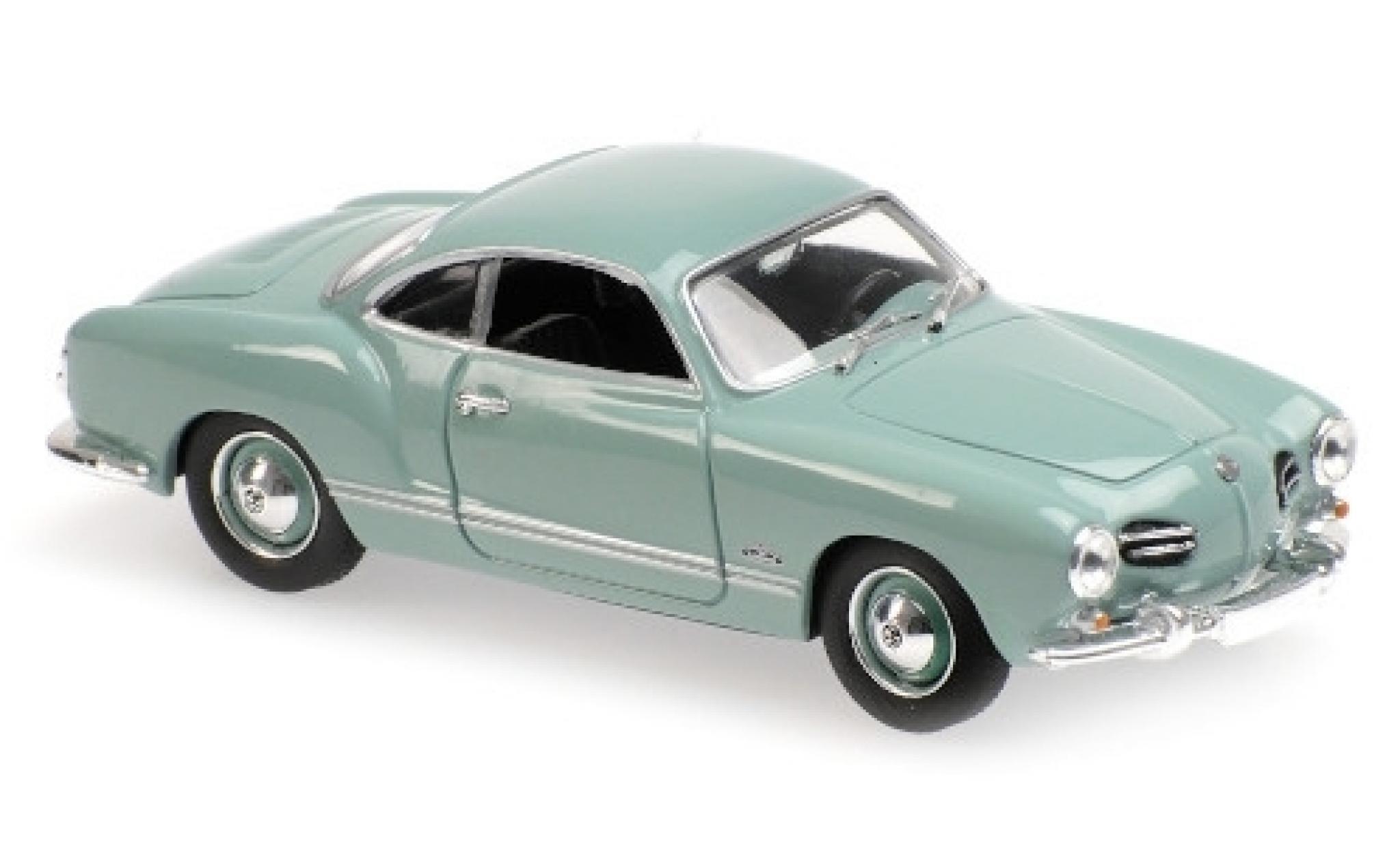 Volkswagen Karmann 1/43 Maxichamps Ghia Coupe blauw 1955 modelauto
