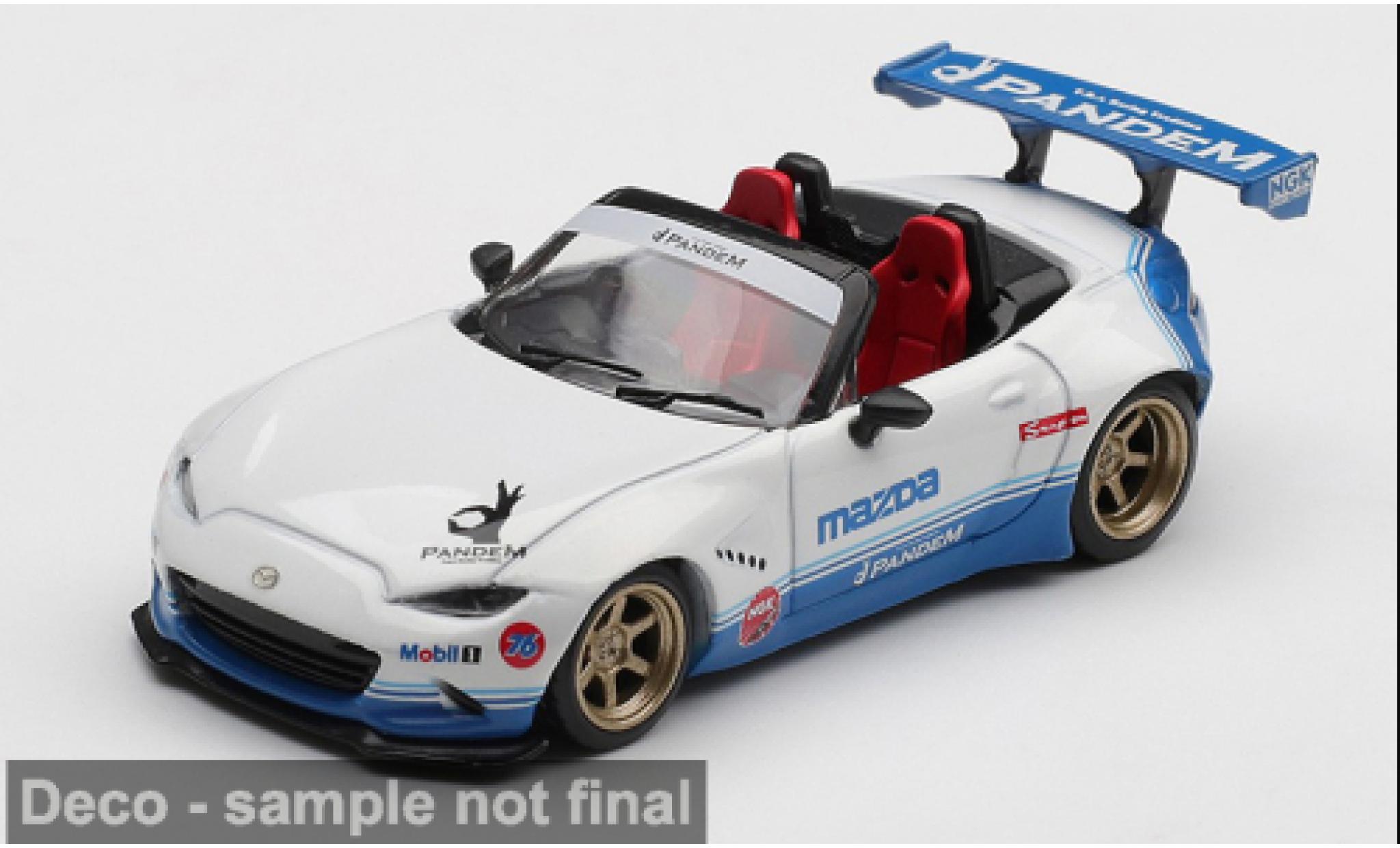 Mazda MX 1/64 Mini GT -5 (ND) Miata wit/blauw 2025 1:64 modelauto