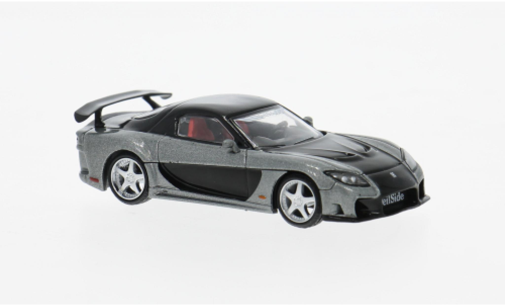 Mazda RX7 1/64 Mini GT (FD3S) grijs/zwart 2011 1:64 modelauto