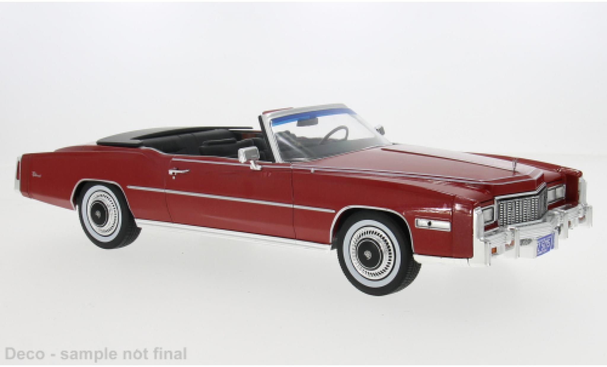 Cadillac Eldorado 1/18 MCG Cabriolet metallic rood 1976 1:18 modelauto