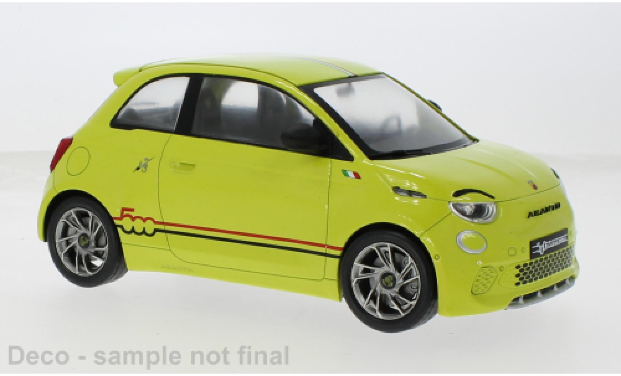 Fiat 500 1/18 MCG e Abarth geel 2024 1:18 modelauto